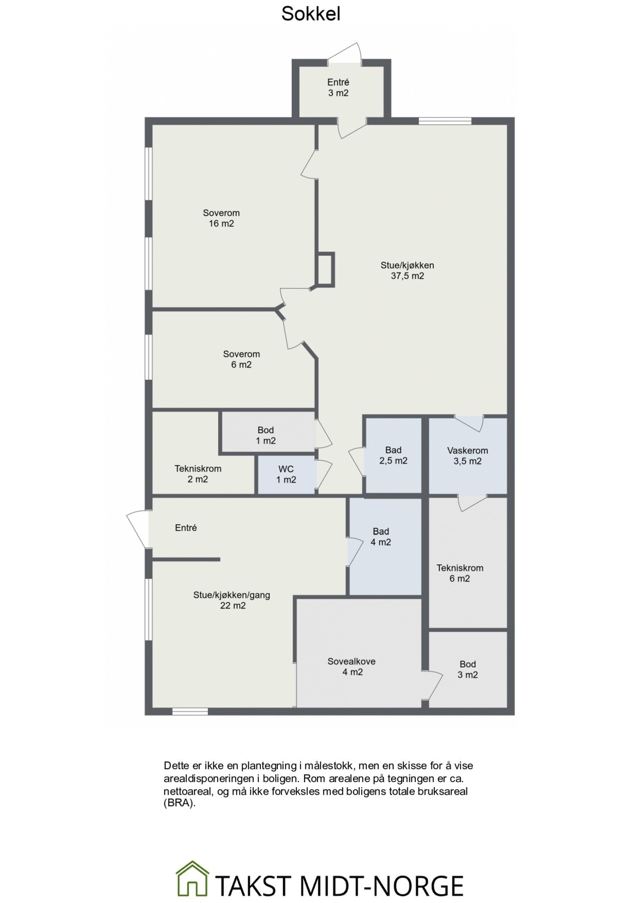 Planskisse sokkel. Galleribilde