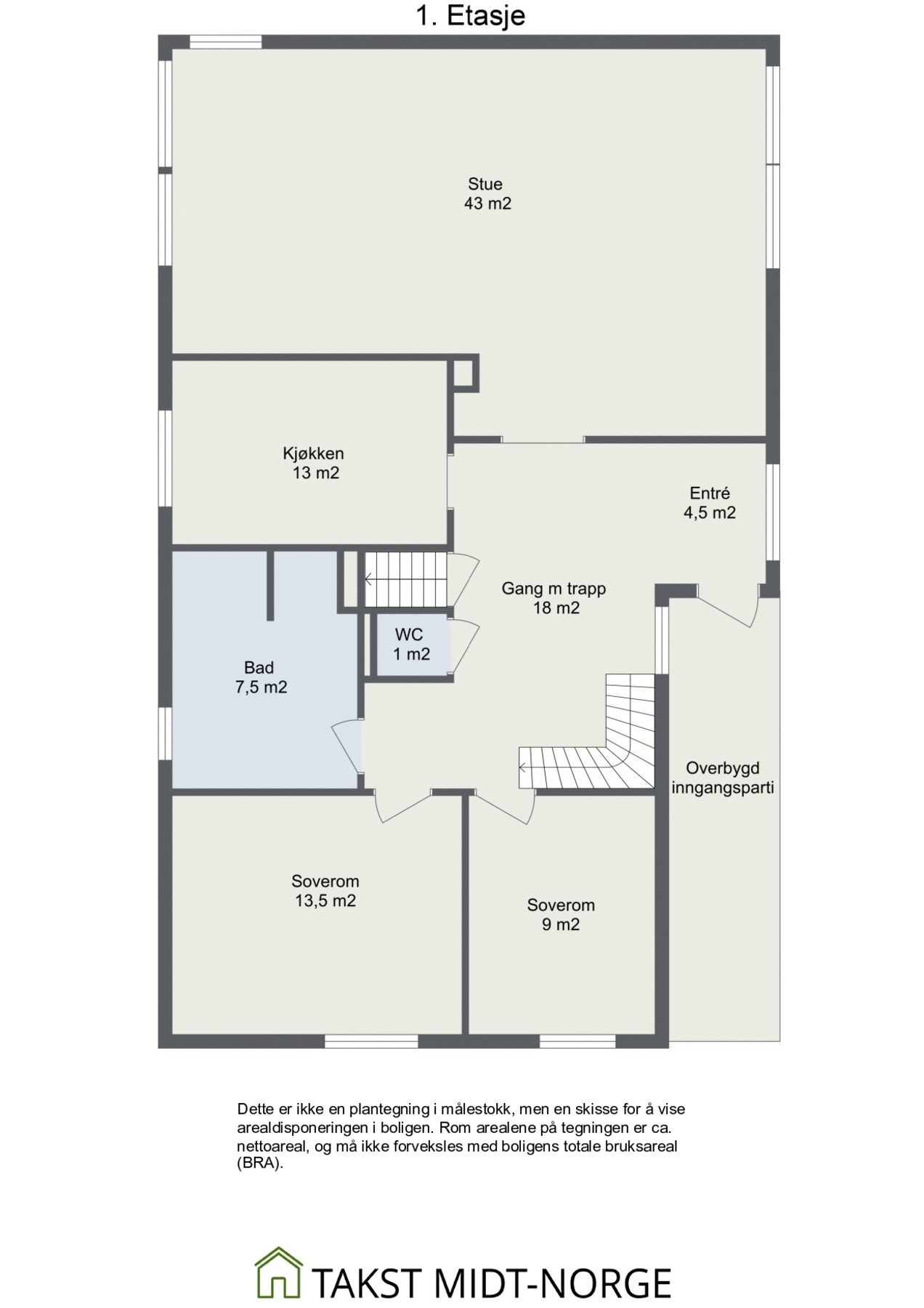 Planskisse hoveddel. Galleribilde