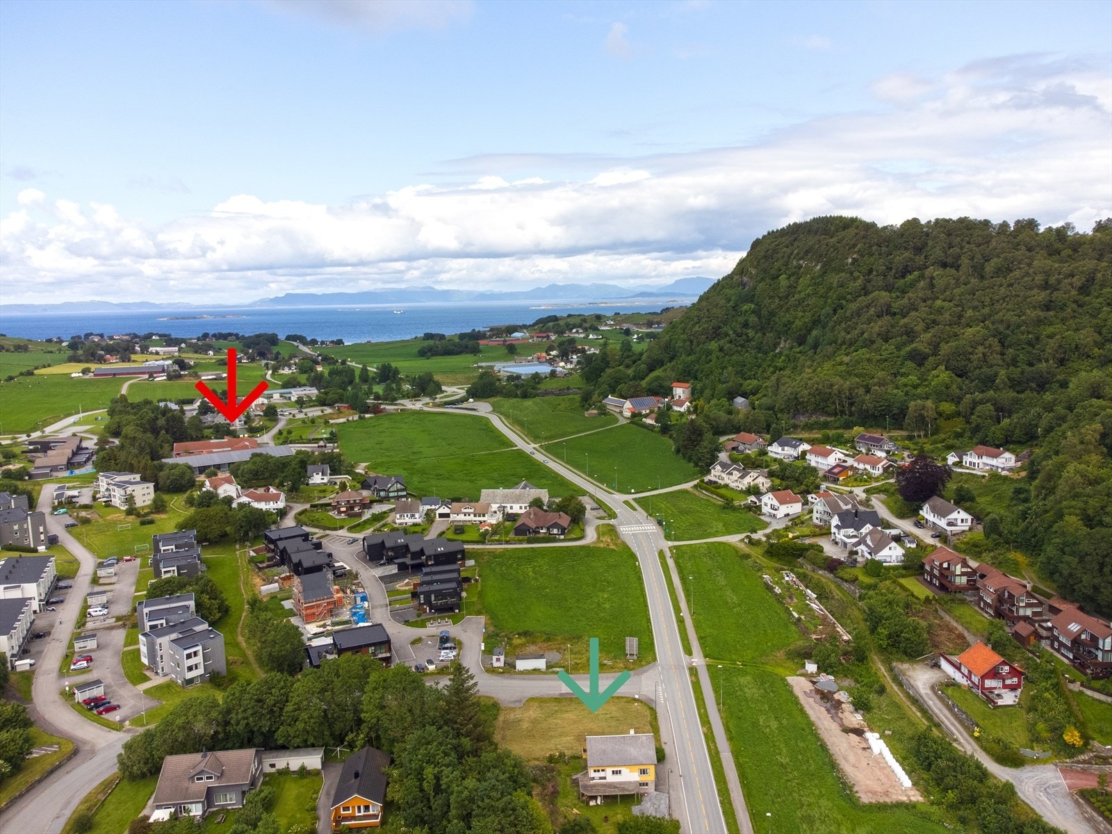 Luftfoto - kort vei til skoler og barnehager Galleribilde