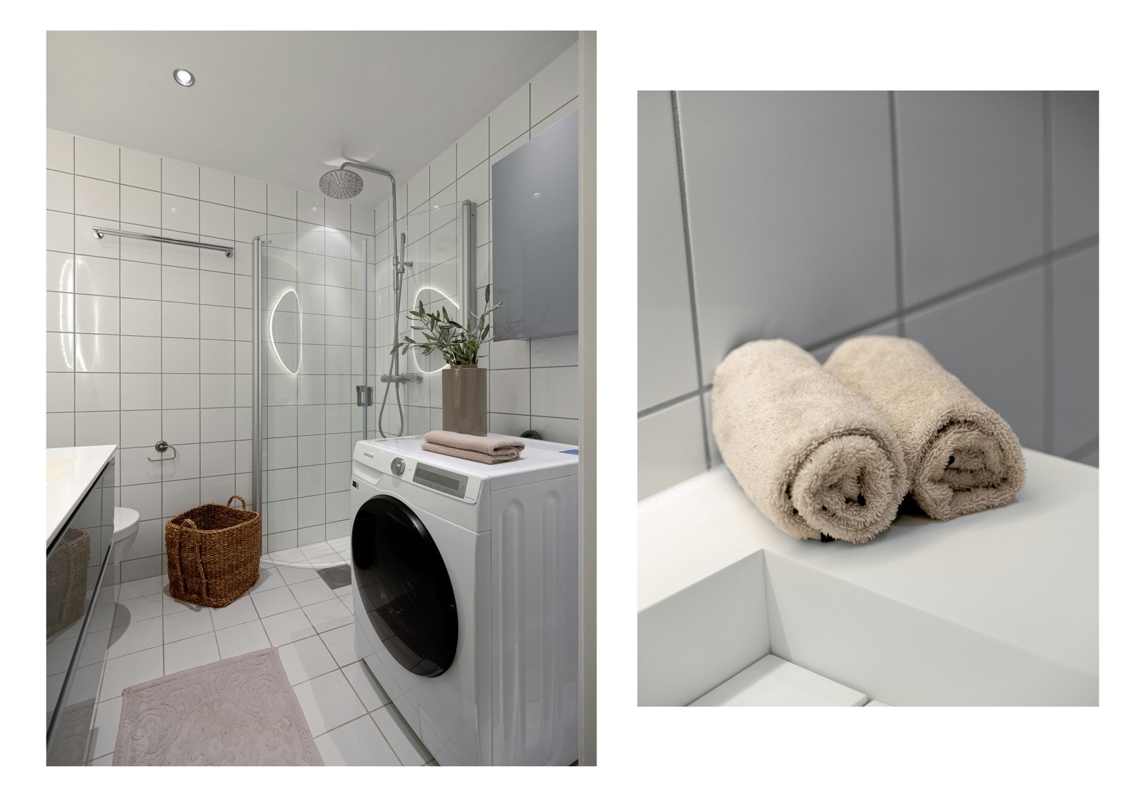 Opplegg for vaskemaskin og tørketrommel. Galleribilde