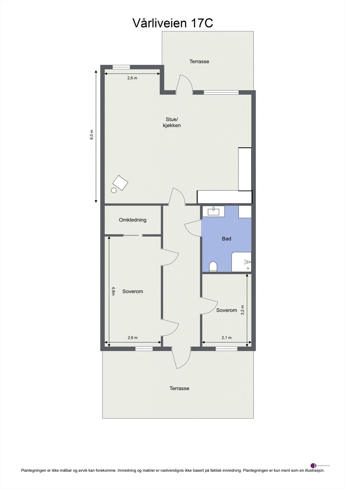 Leiligheten disponerer også bod på ca. 5 kvm. ved biloppstillingsplass i felles carport. Galleribilde