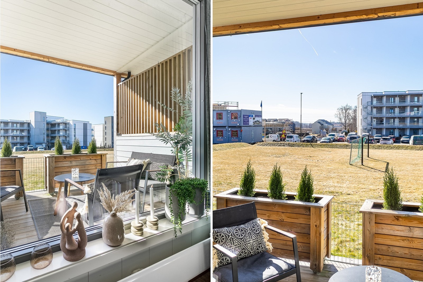 Leiligheten er blant de med best beliggenhet i Vårlitunet, henvendt mot et stort grøntområde og lite eksponert for innsyn. Galleribilde