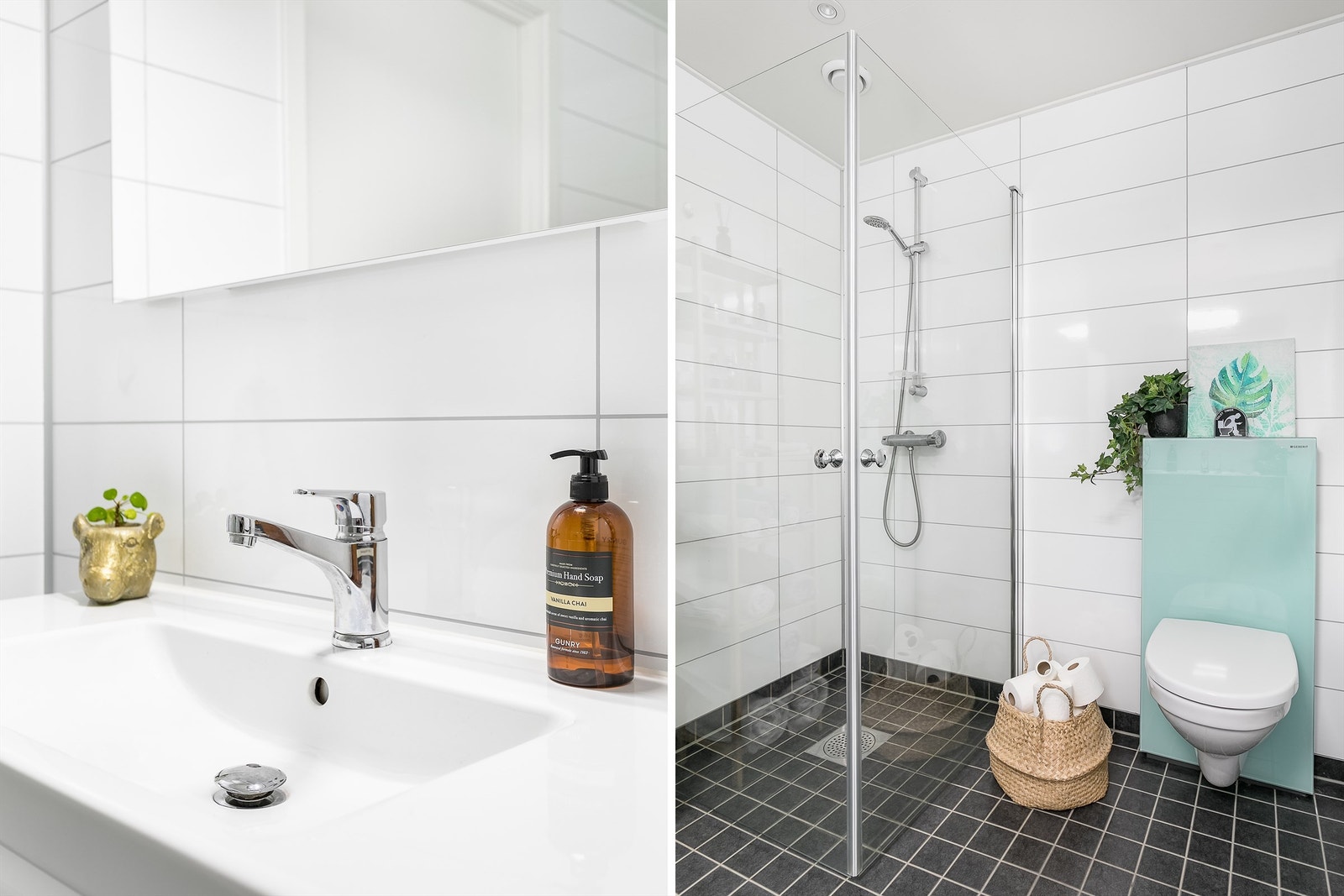 Dusjdørene er det mulig å svinge inn for å maksimere den tilgjengelige gulvflaten i rommet. Galleribilde