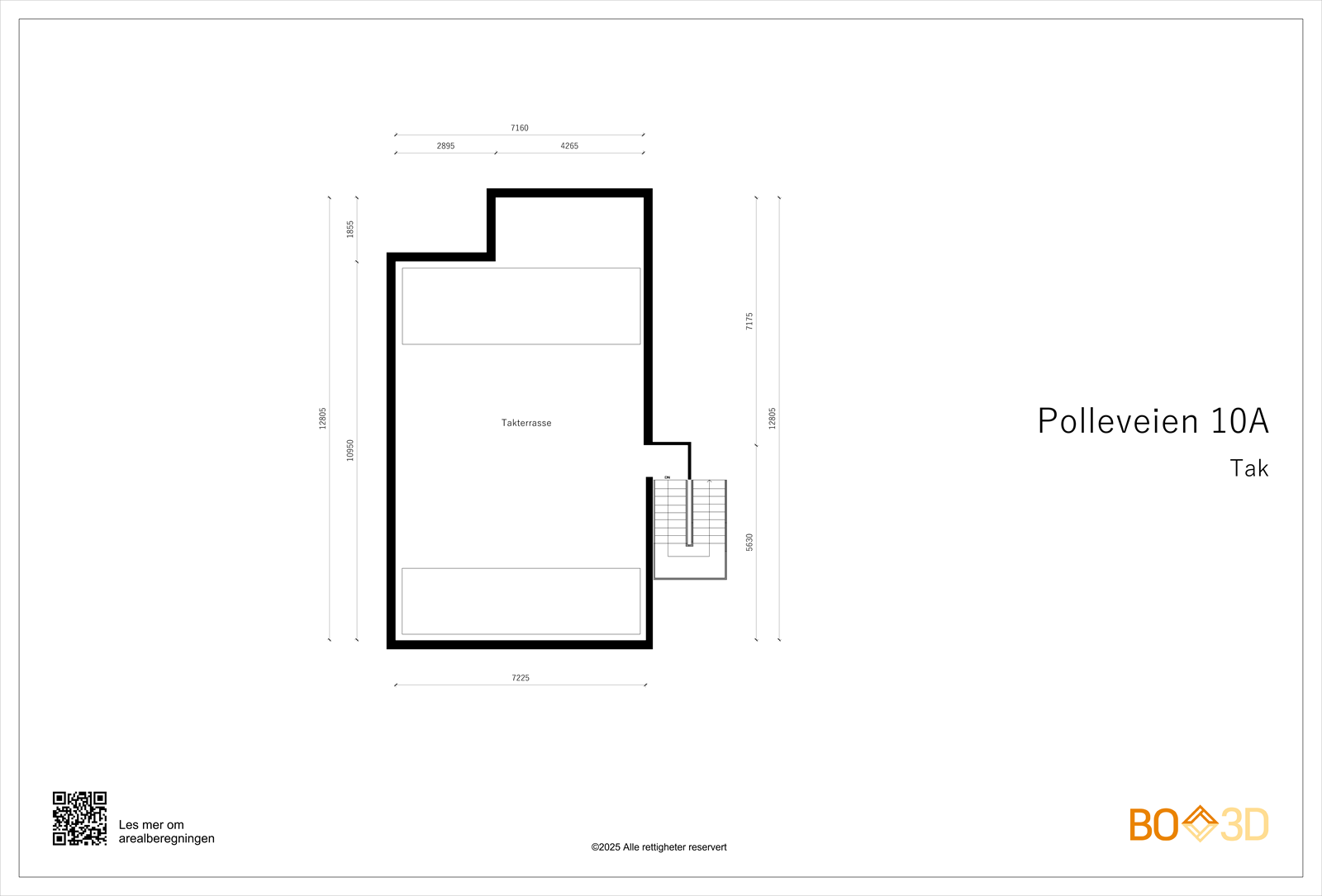 Plantegning takterrasse. Galleribilde