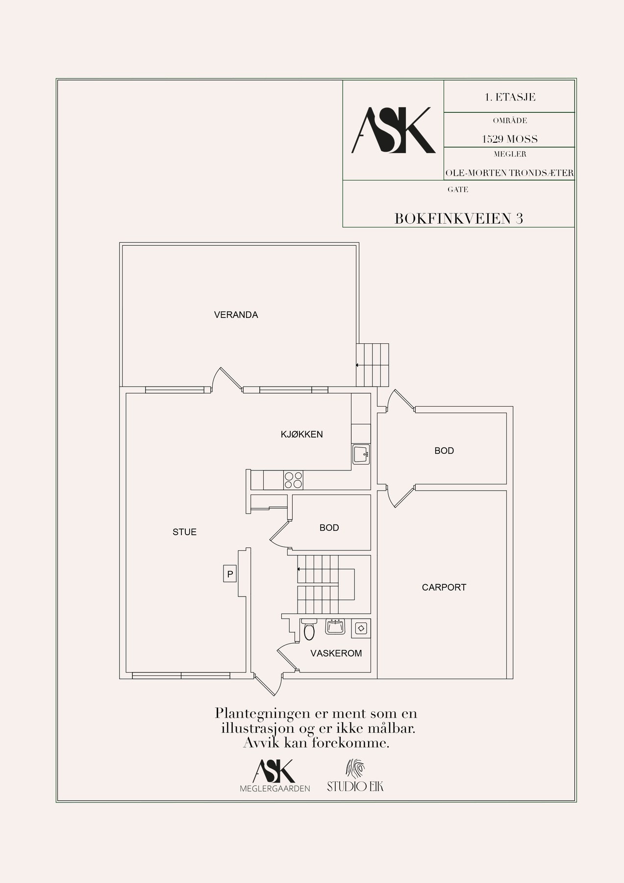 Plantegning 1. etasje Galleribilde