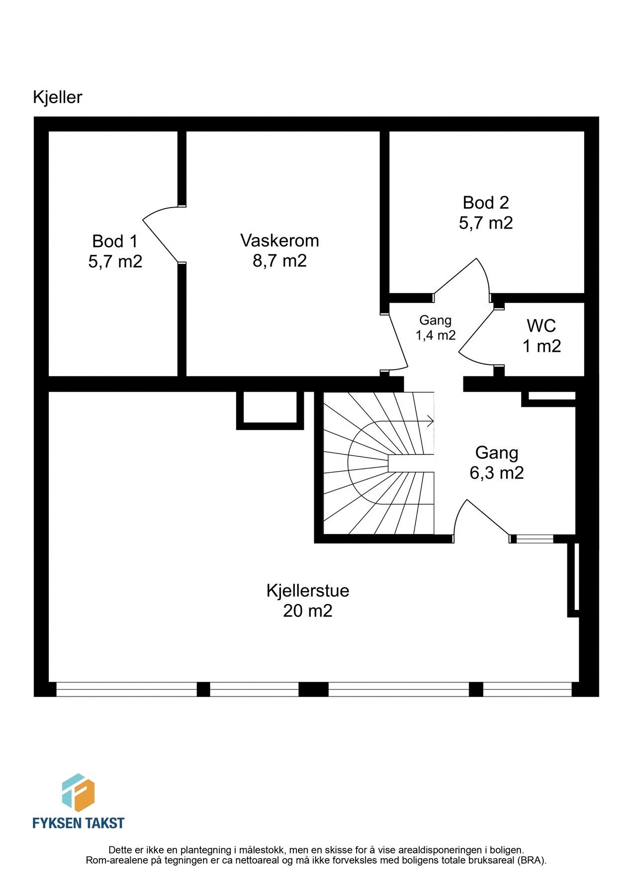 Planskisse kjeller. Galleribilde