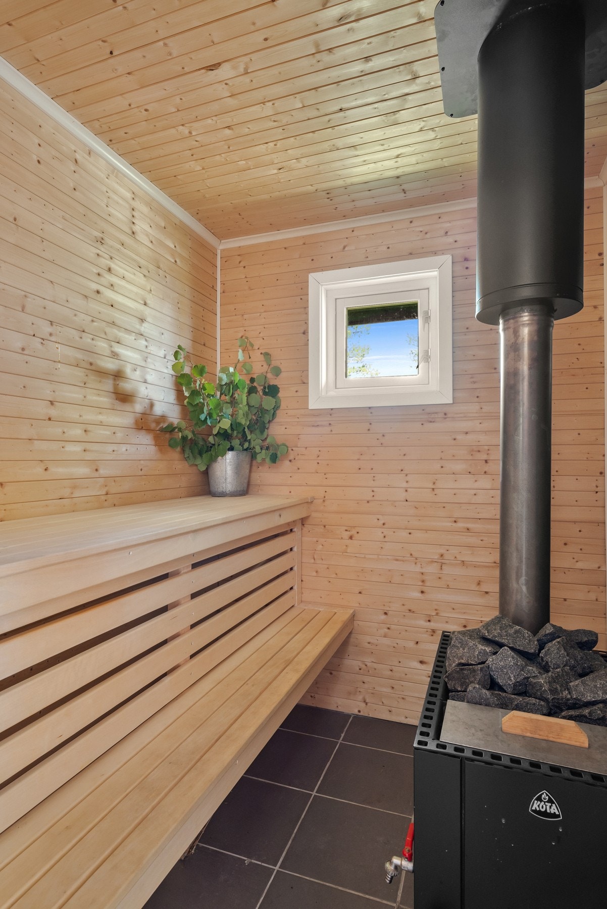 Anneks: Egen badstue med badstuovn med vanntank Galleribilde