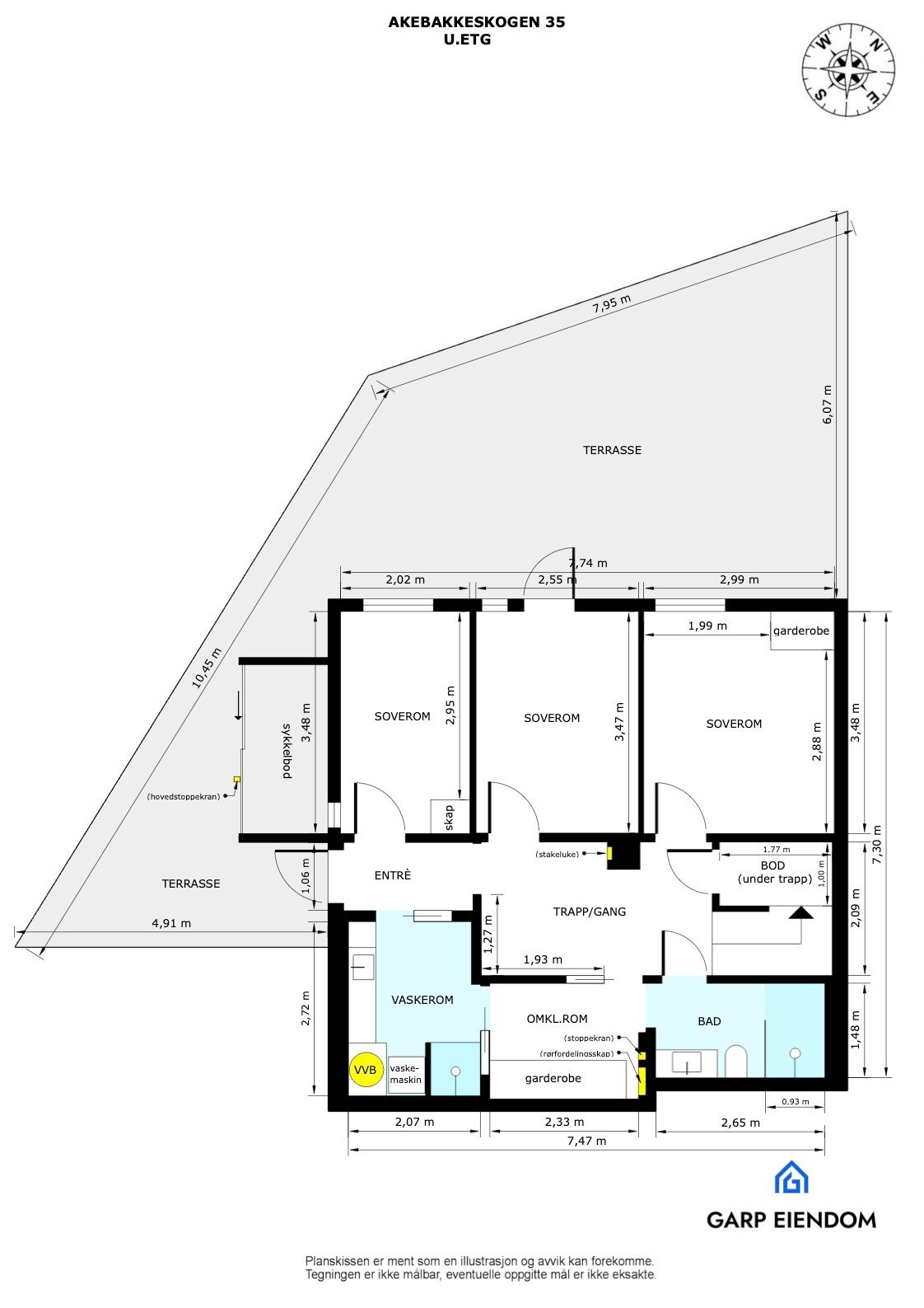 Plantegning underetasje Galleribilde