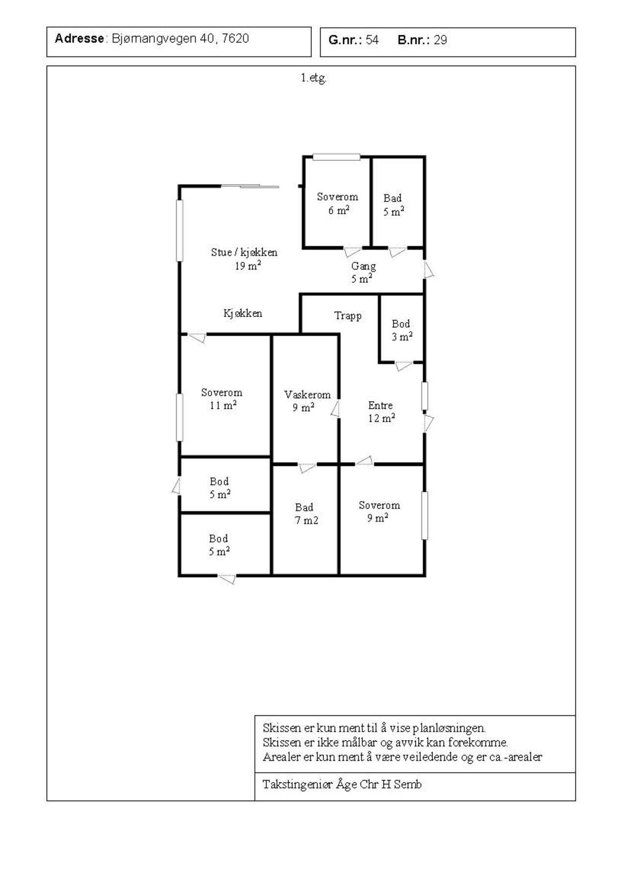 Planskisse 1. etasje. Galleribilde