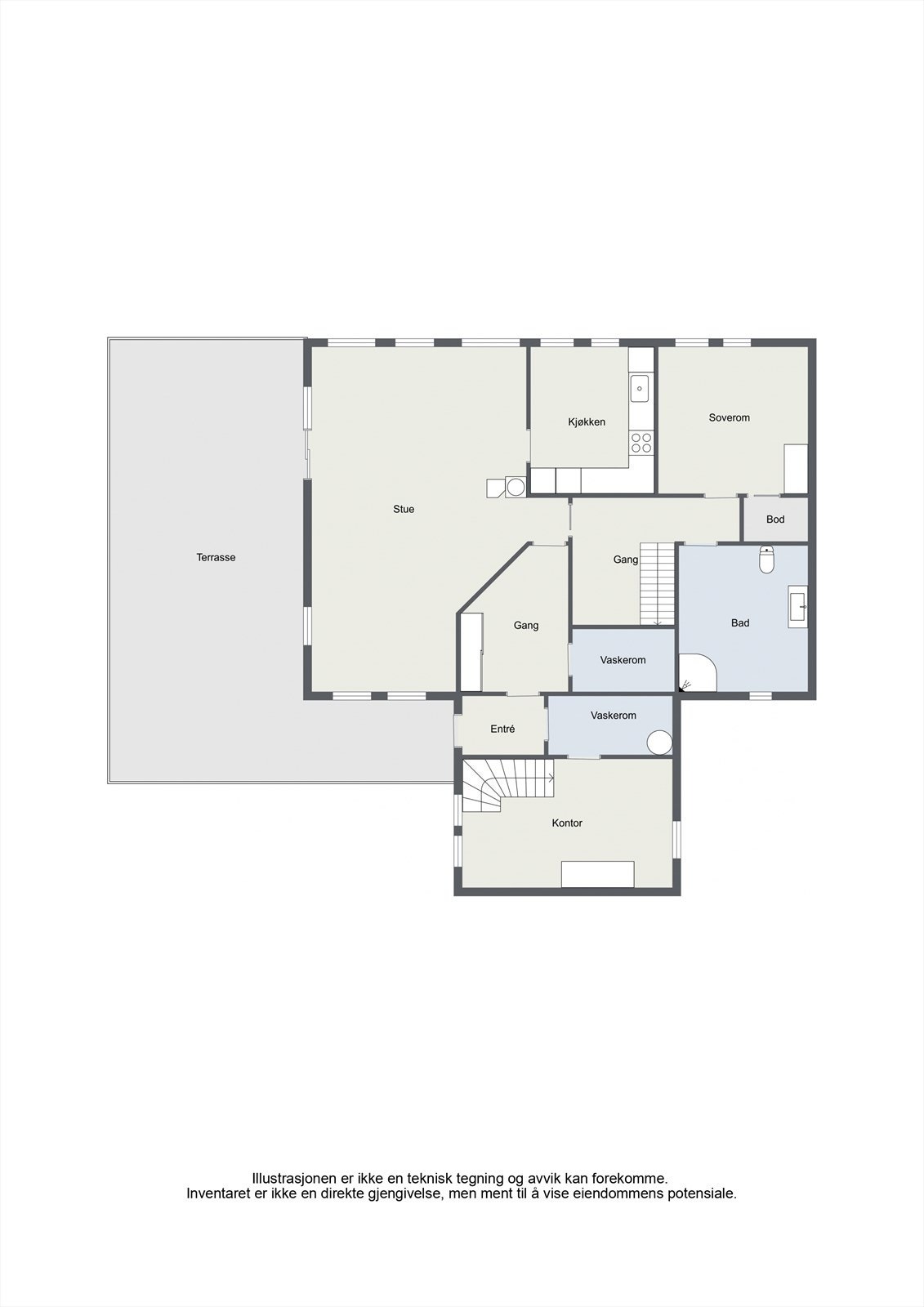 Plantegning 1. etasje. Galleribilde