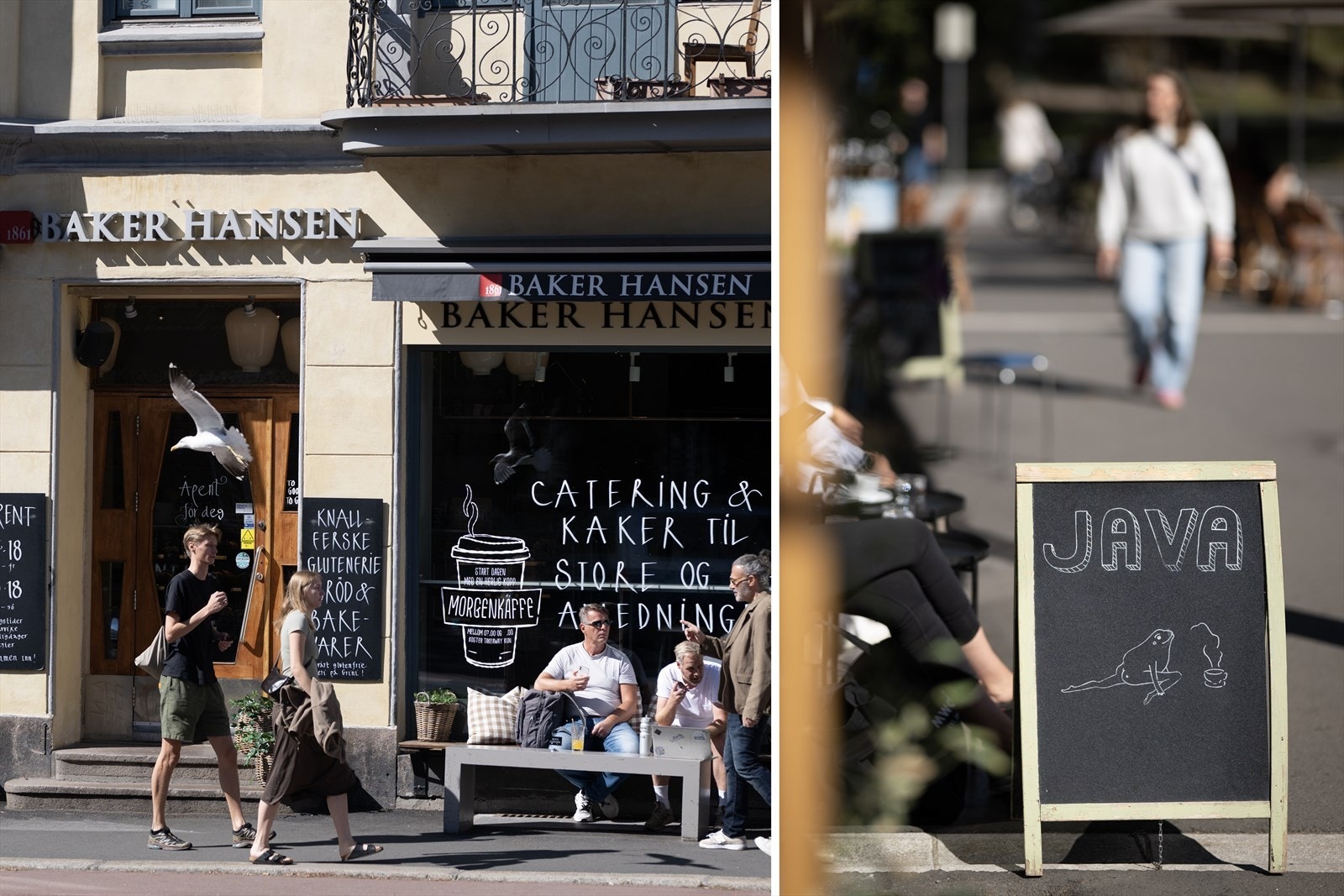 St. Hanshaugen byr på et mangfold hyggelige kaféer og restauranter som Espresso House, Pascal, Java espressobar, Smalhans, Schrøder, Kaffebrenneriet og Baker Hansen, samt Tranen med Åpent Bakeri. Galleribilde