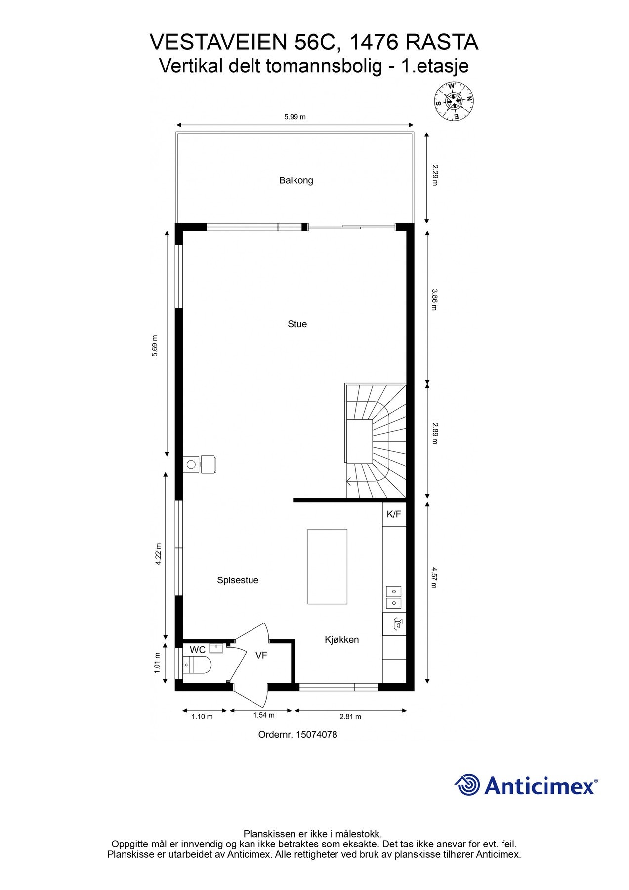 For en ekstra liten oversikt får du først se plantegningen over etasjen. Galleribilde