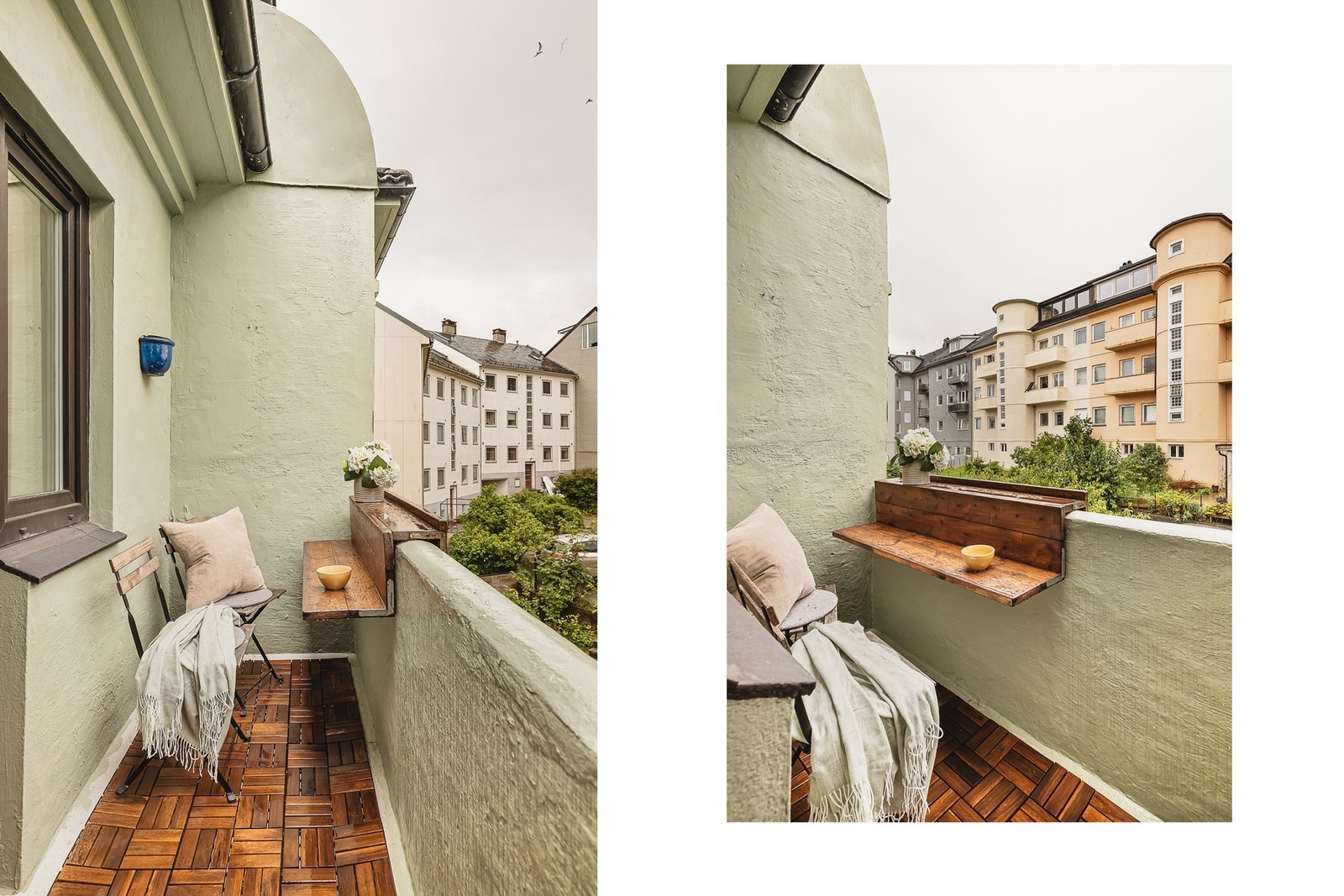 Balkongen måler 4 kvadratmeter Galleribilde