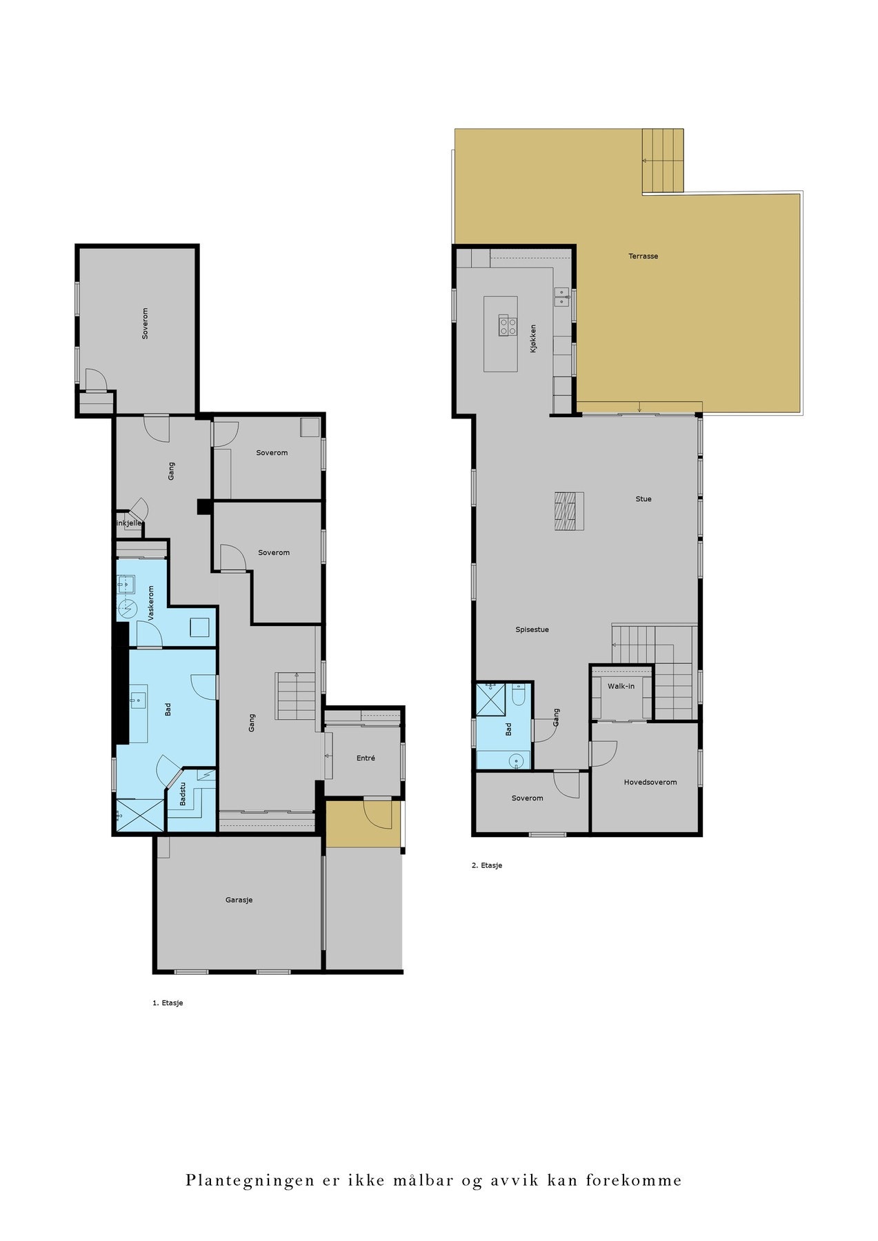 Plantegning begge plan Galleribilde