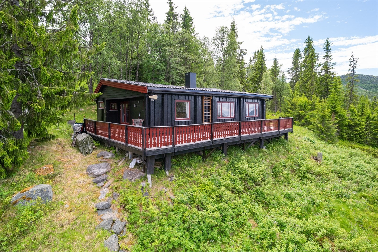 Fritidsboligen har et flott utgangspunkt for friluftsaktiviteter sommer som vinter. Galleribilde