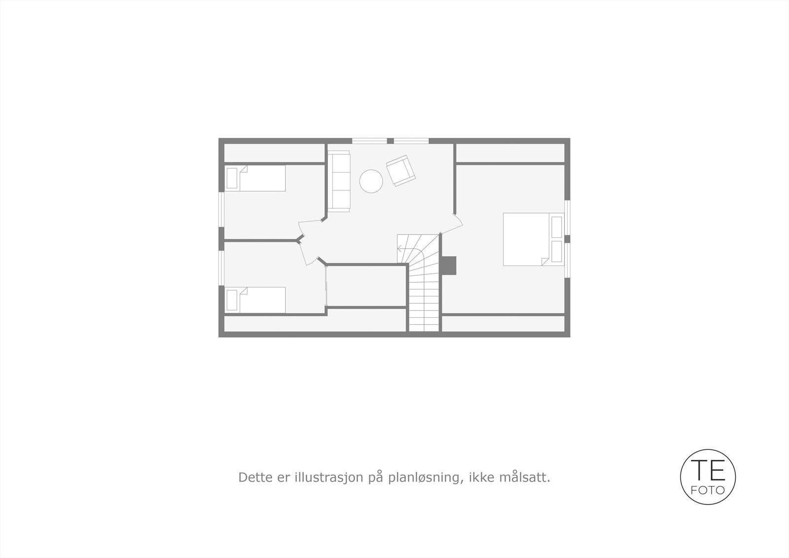 Plantegning loftsetasje Galleribilde