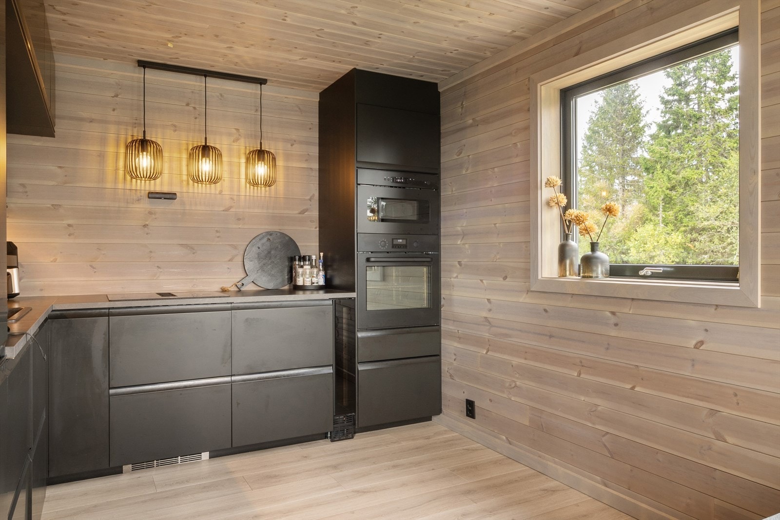 Det er platetopp med integrert ventilator. Galleribilde