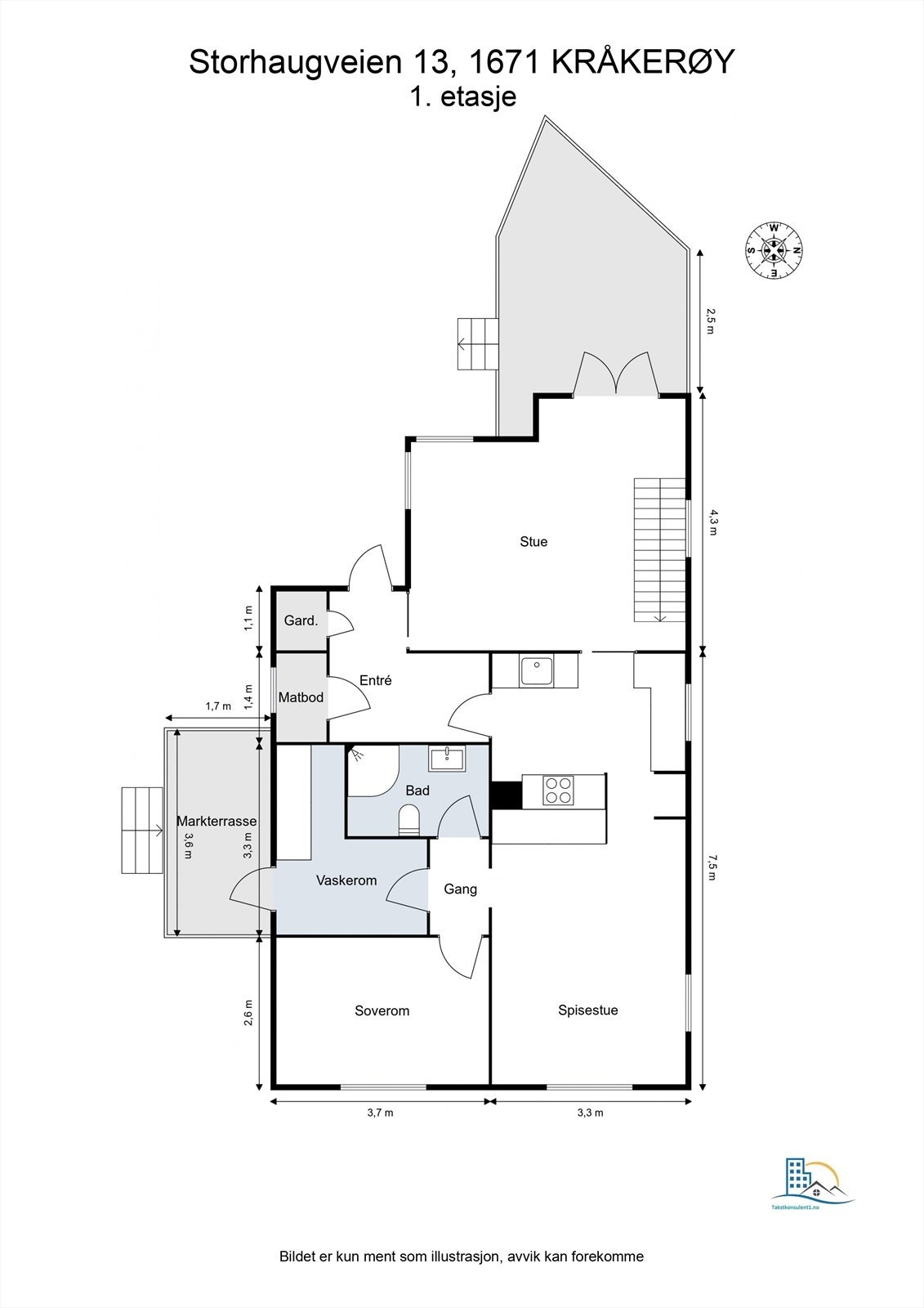 Veiledende planskisse av husets 1. etasje Galleribilde