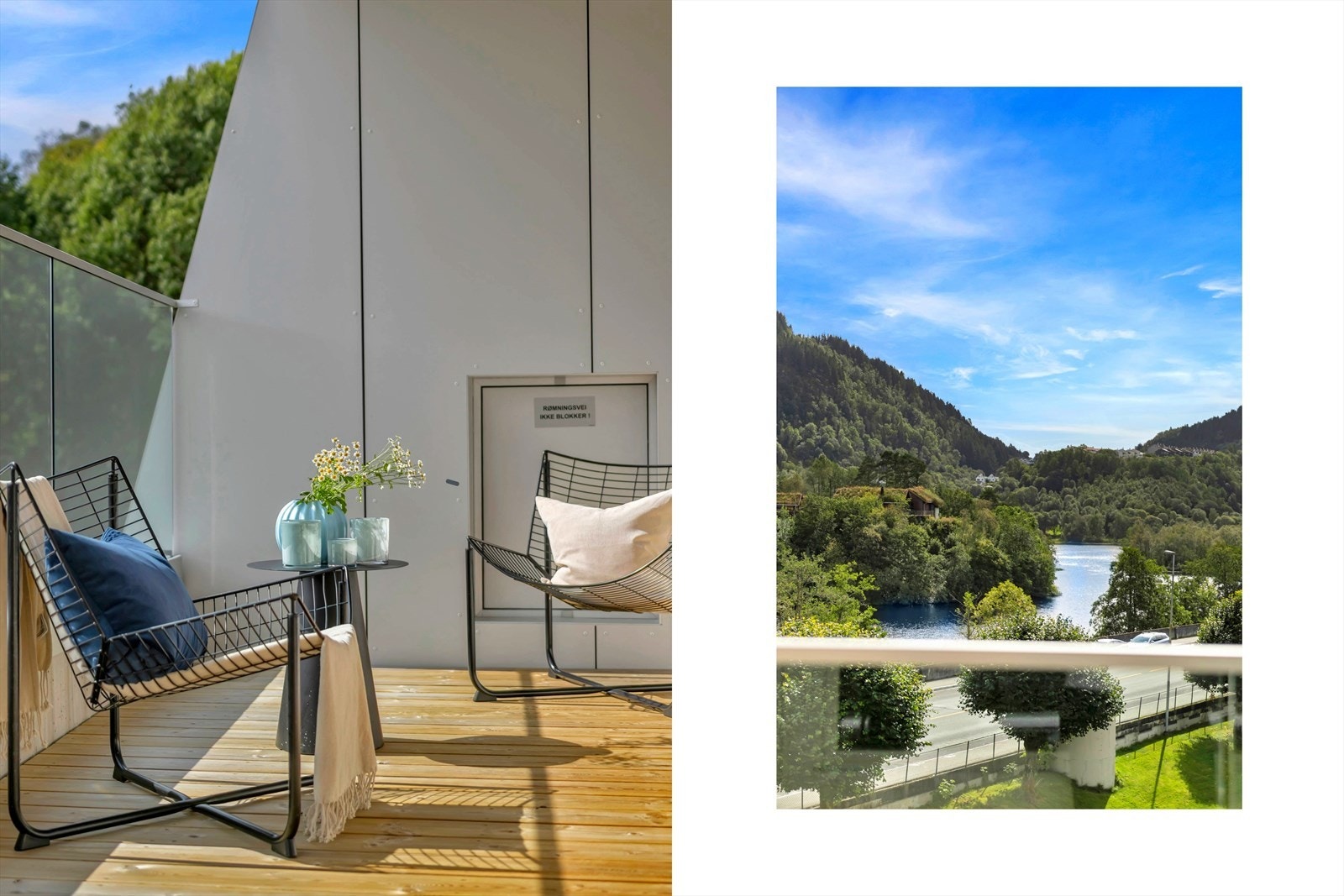 Herlig altan med sol og utsikt Galleribilde