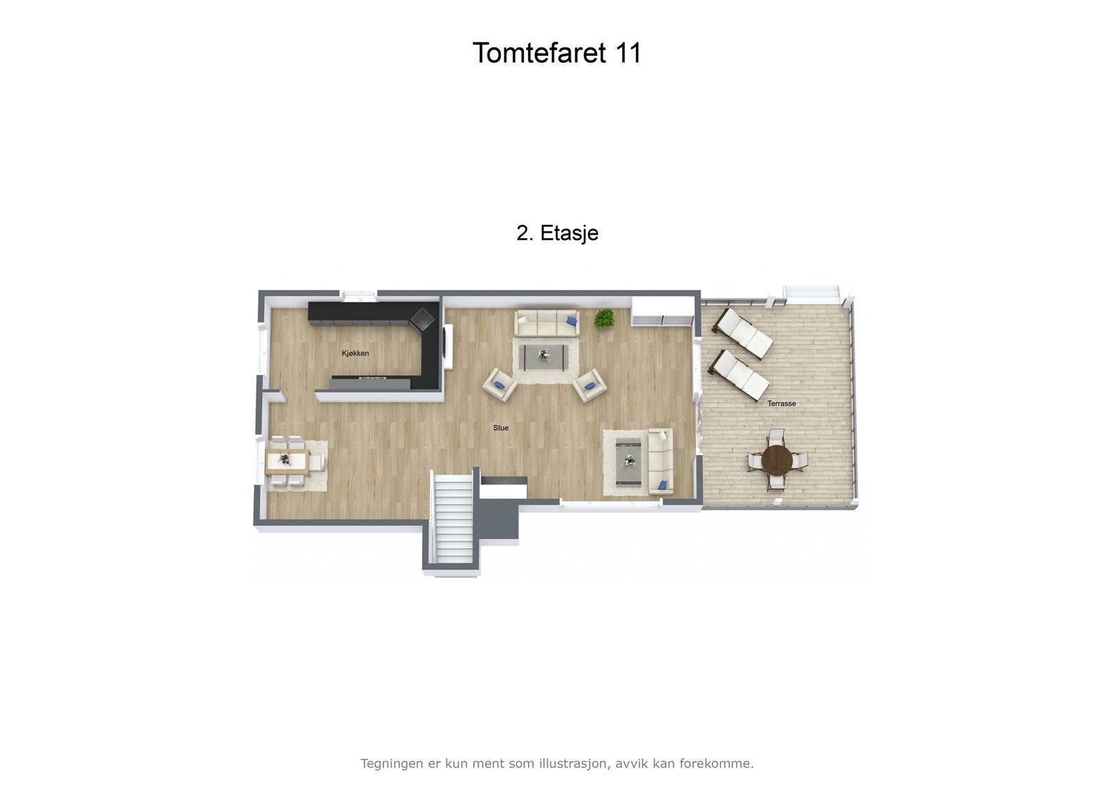 Tomtefaret 11 - 3D - 2. Etasje Galleribilde