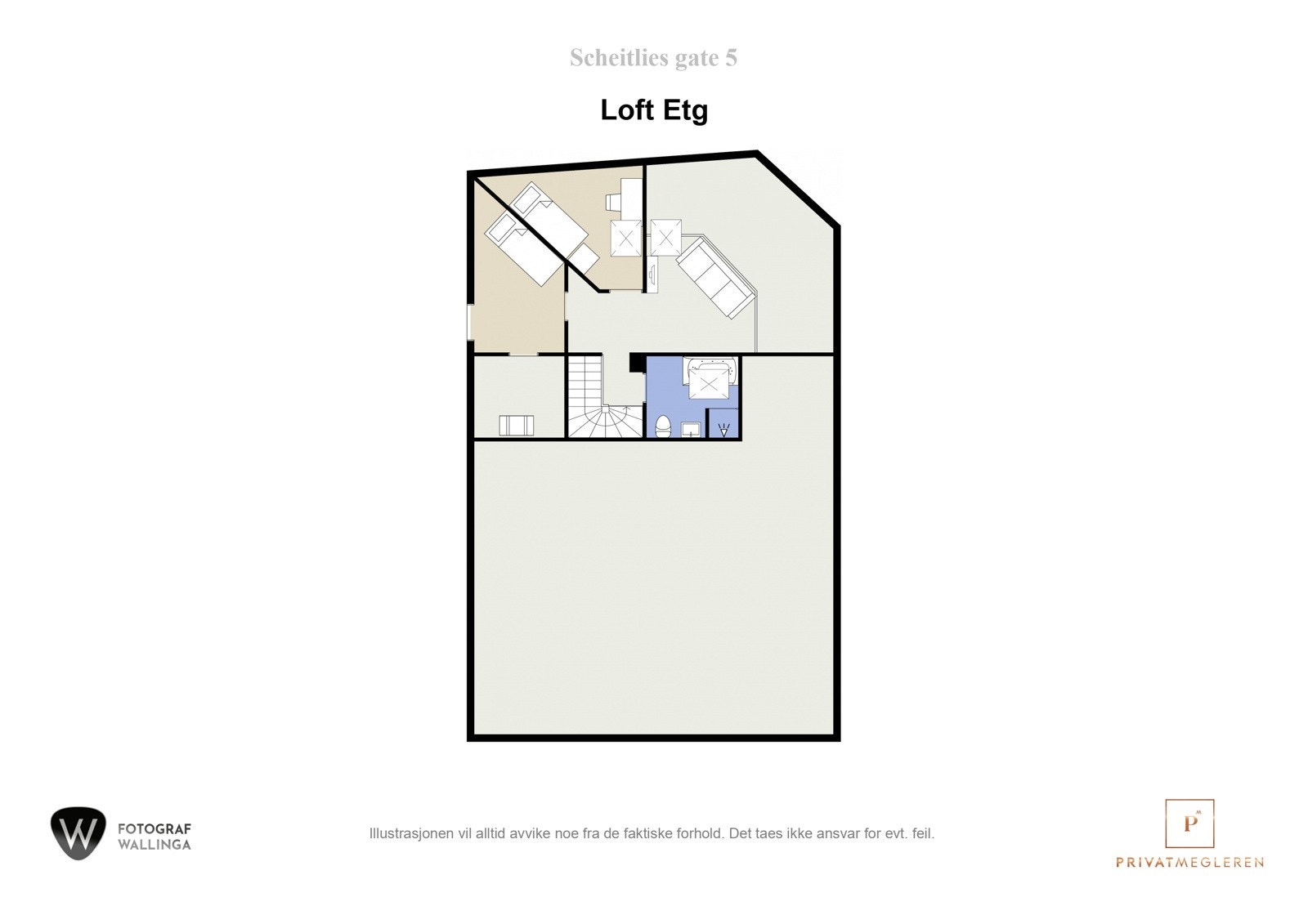 Plantegning loftsetasje Galleribilde