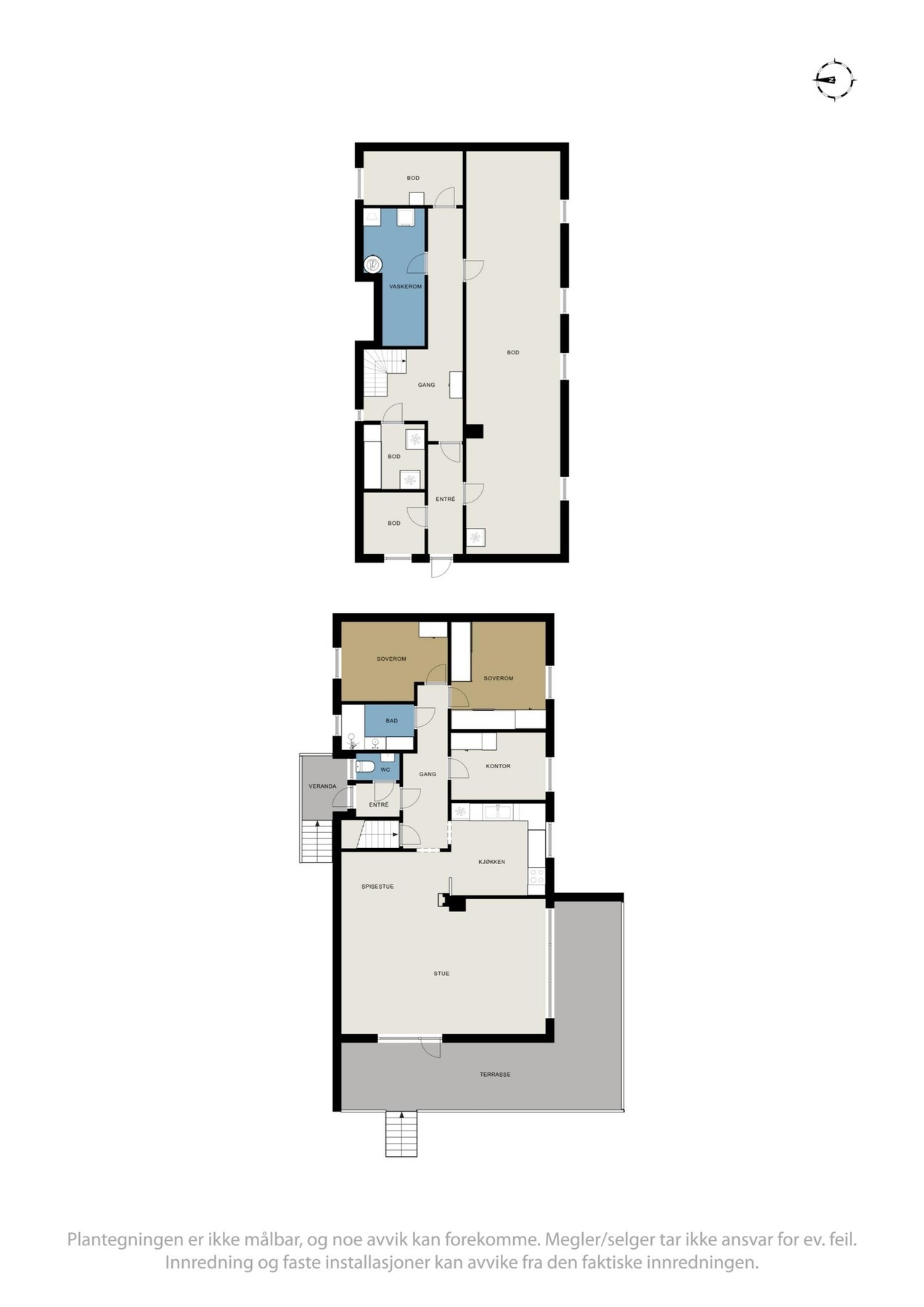 Plantegning begge etasjer Galleribilde