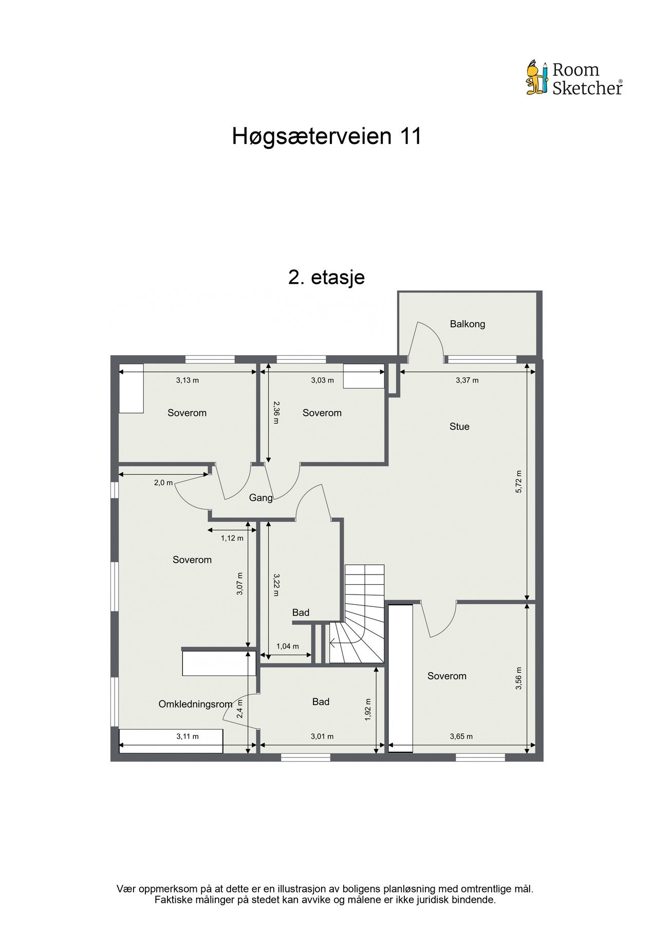 Plantegning andre etasje. Galleribilde