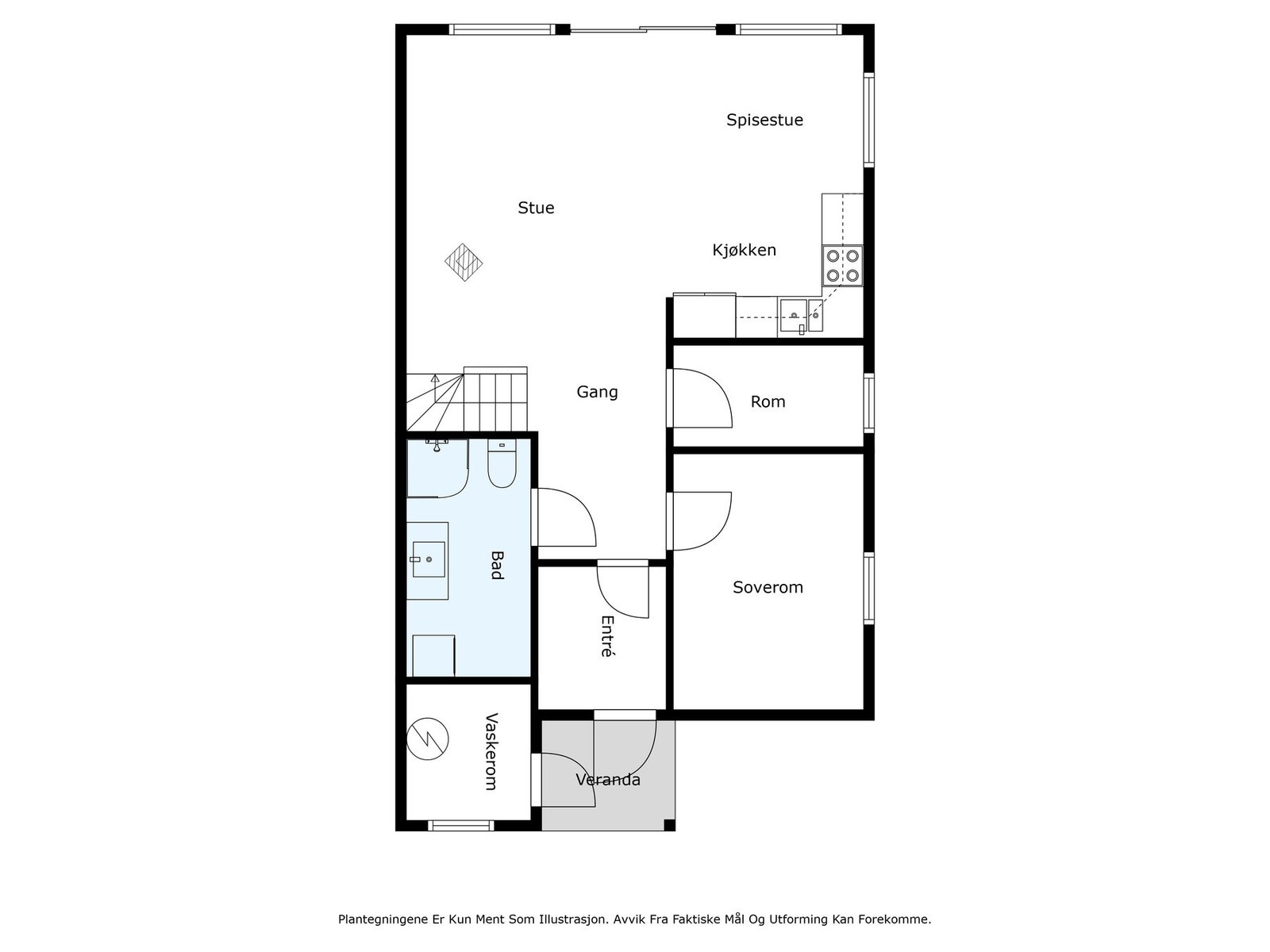 Plantegning 1 etasje Galleribilde