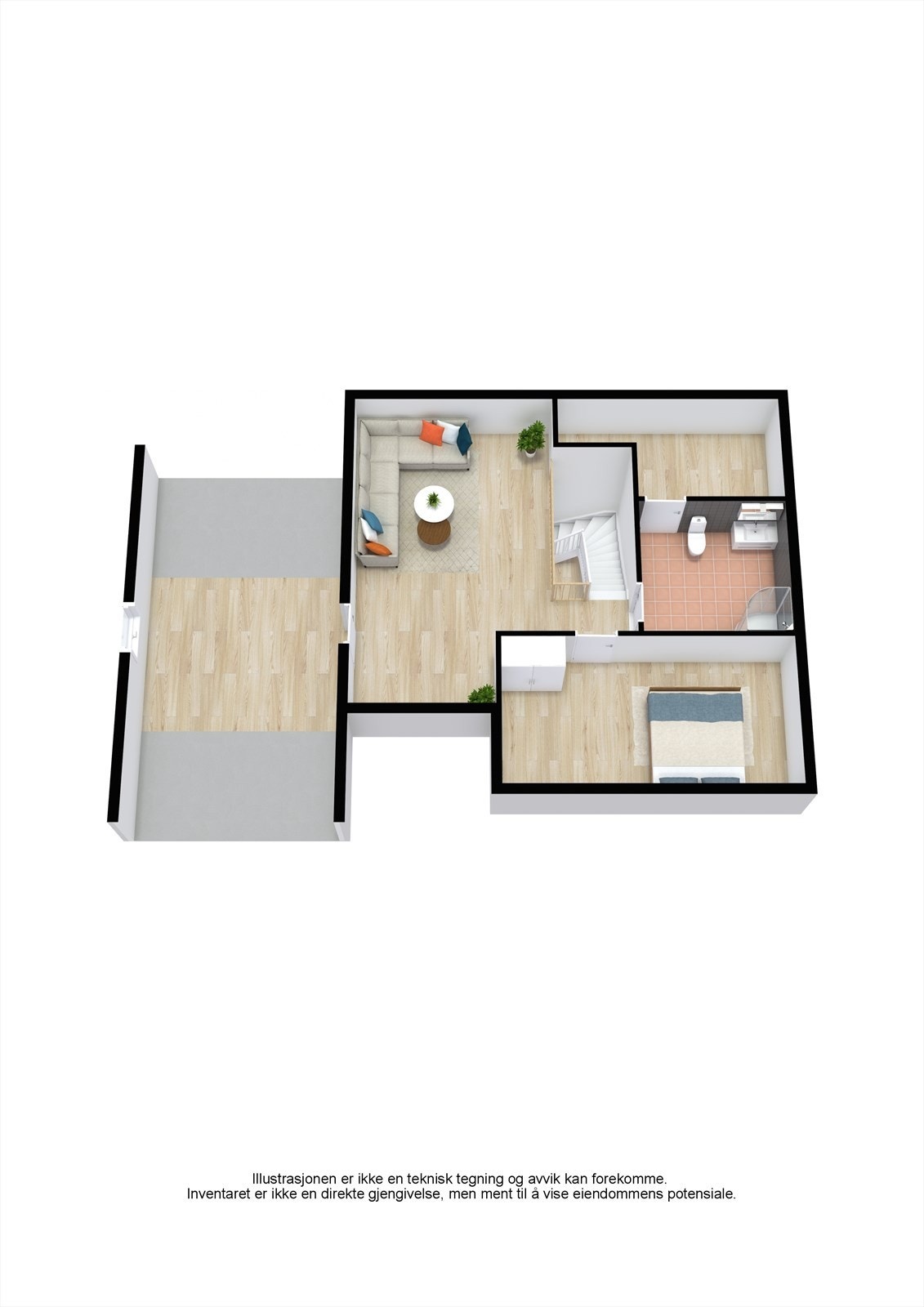 Plantegning loftetasjen. Galleribilde