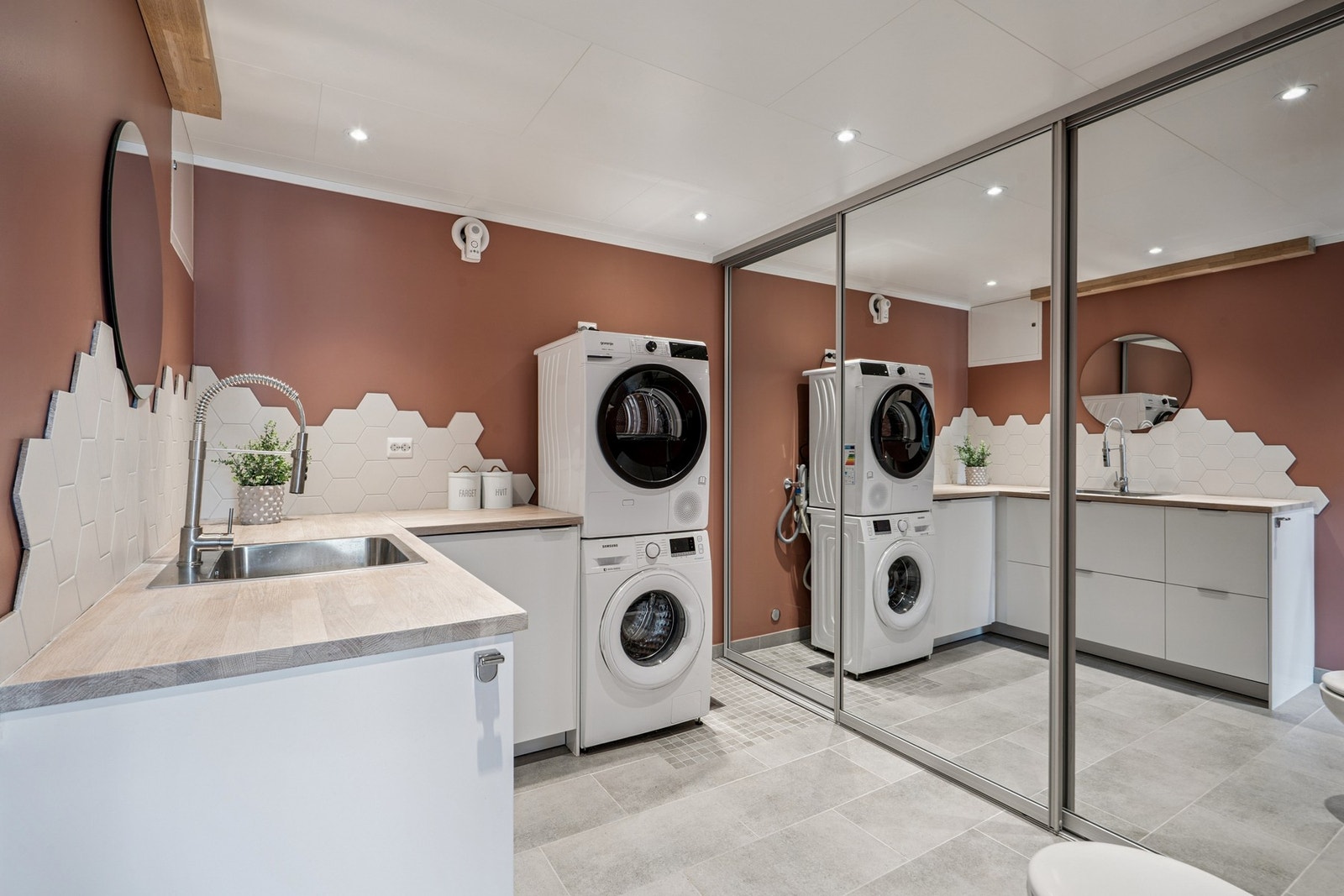 Vaskerommet ble stilfullt renovert i 2019. Galleribilde