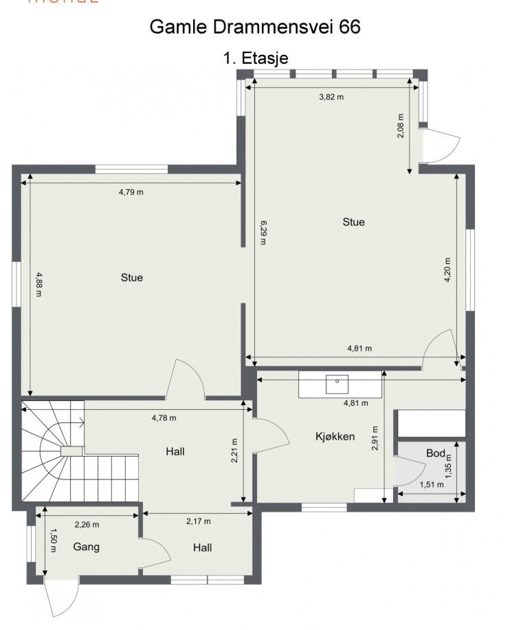 Plantegning 1.etg. Galleribilde