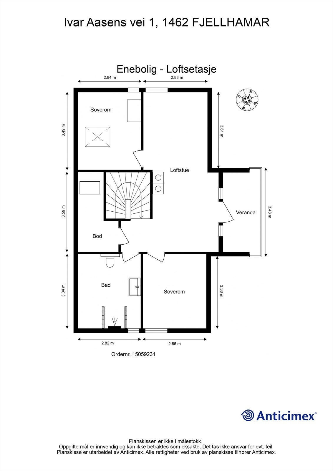 Plantegning - Loftsetasje Galleribilde
