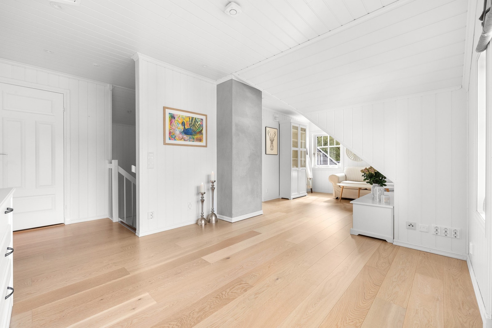 Loftstuen ligger praktisk til ved soverommene. Det kan også være mulig å lage et soverom ekstra om man trenger det. Galleribilde