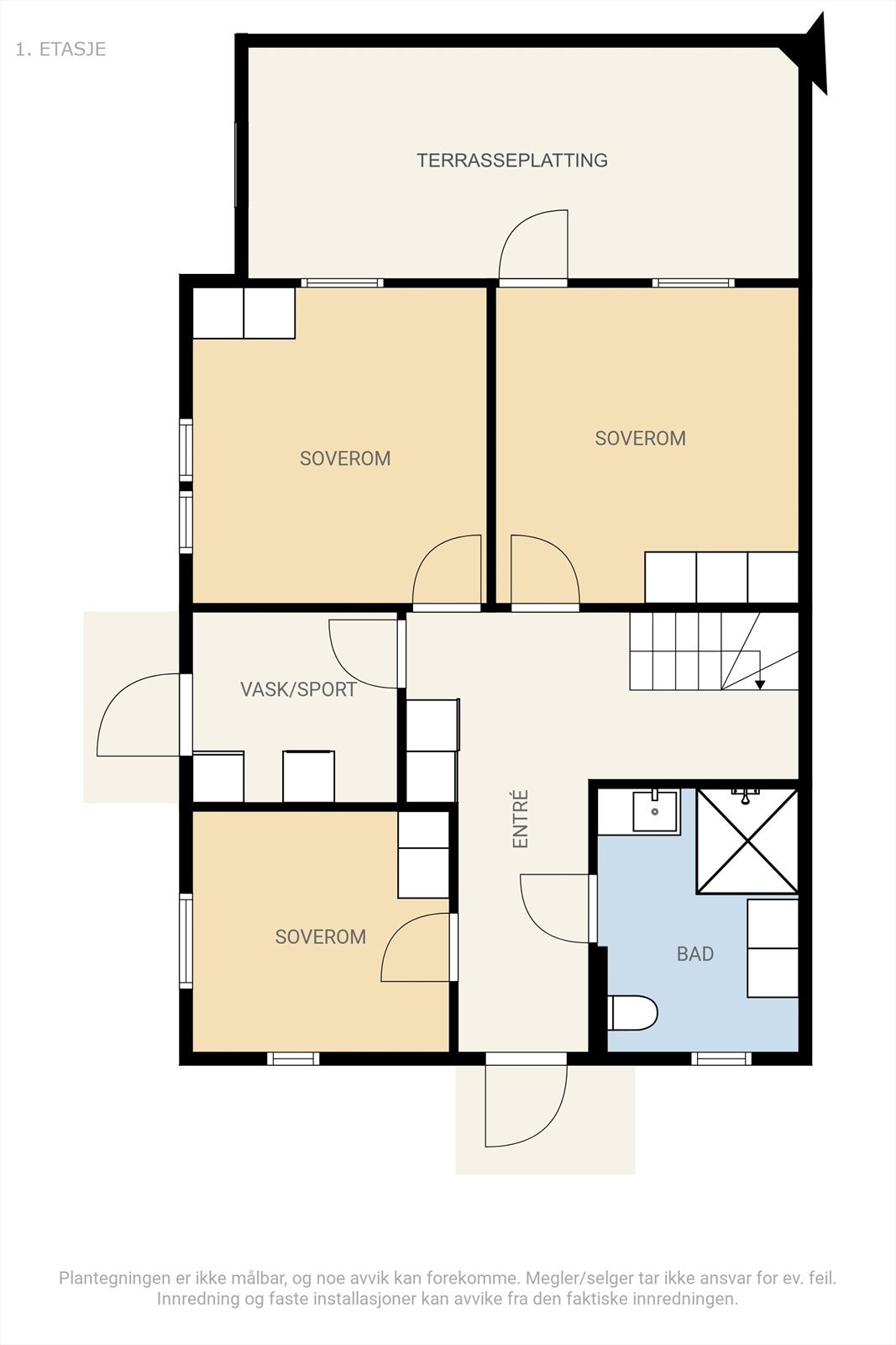 Plantegning 1. etasje Galleribilde