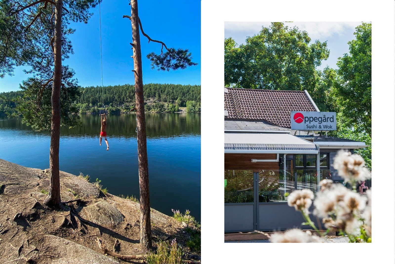 Fine bademuligheter ved Gjersjøen. Galleribilde