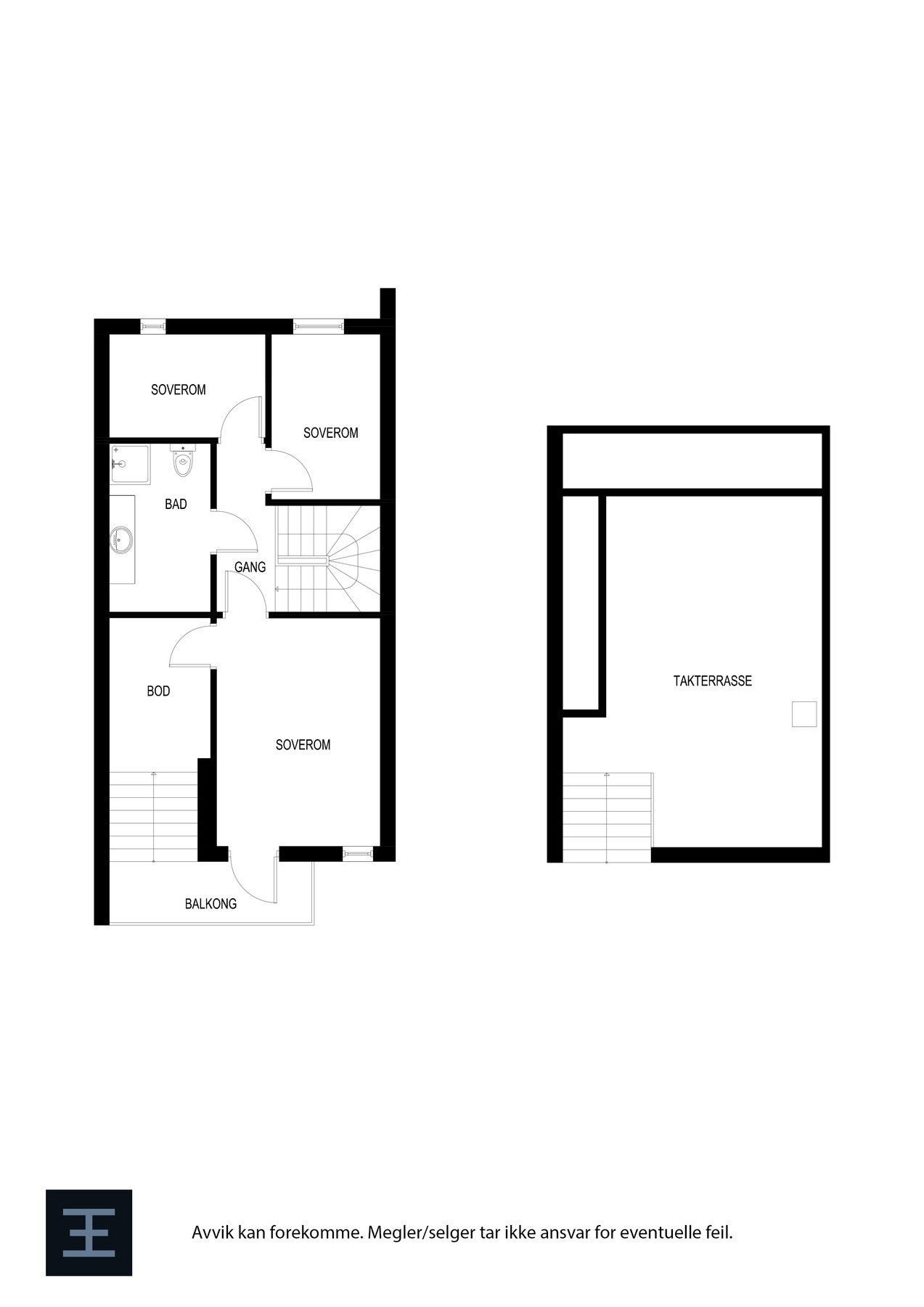 Plantegning | 2. etasje og takterrasse Galleribilde