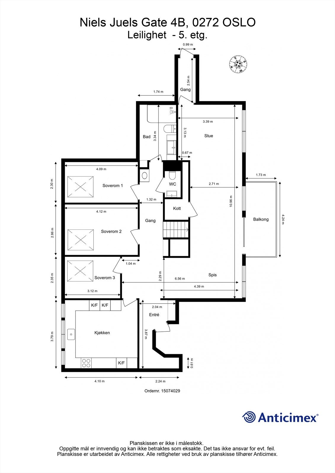 Plantegning hovedetasje, 5.etg Galleribilde