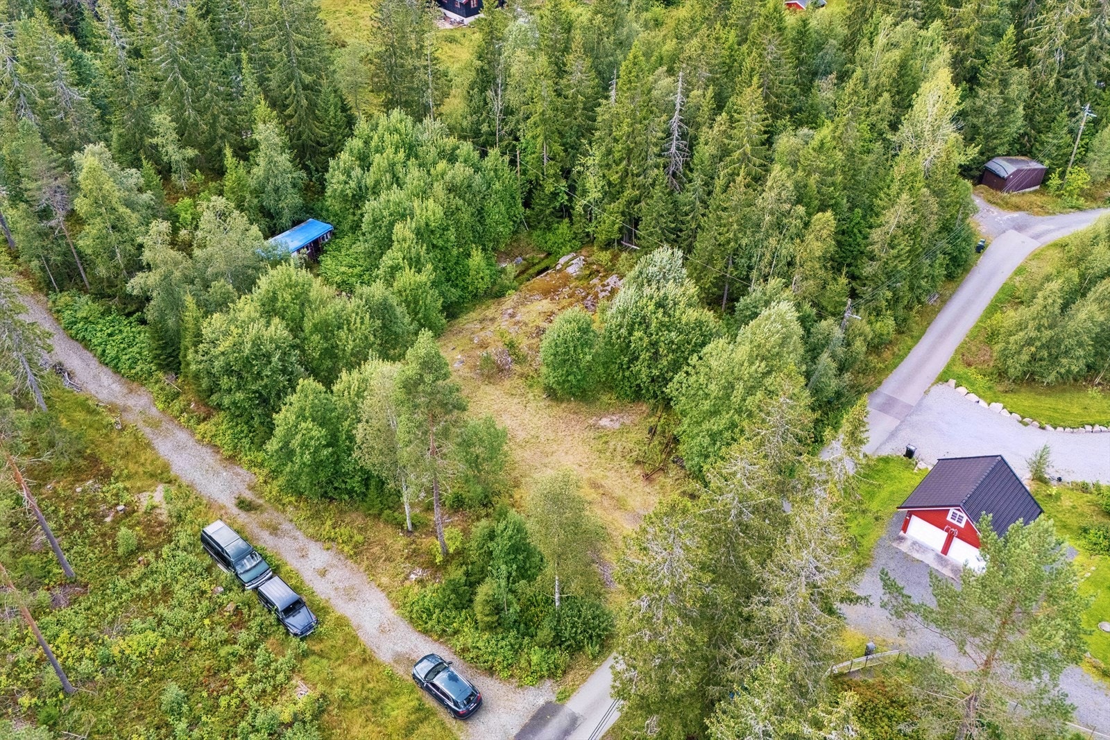 Fra eiendommen er det noen få meter rett ut i terrenget til områder ypperlig egnet for rekreasjon, turer eller høsting av sopp og bær. Galleribilde