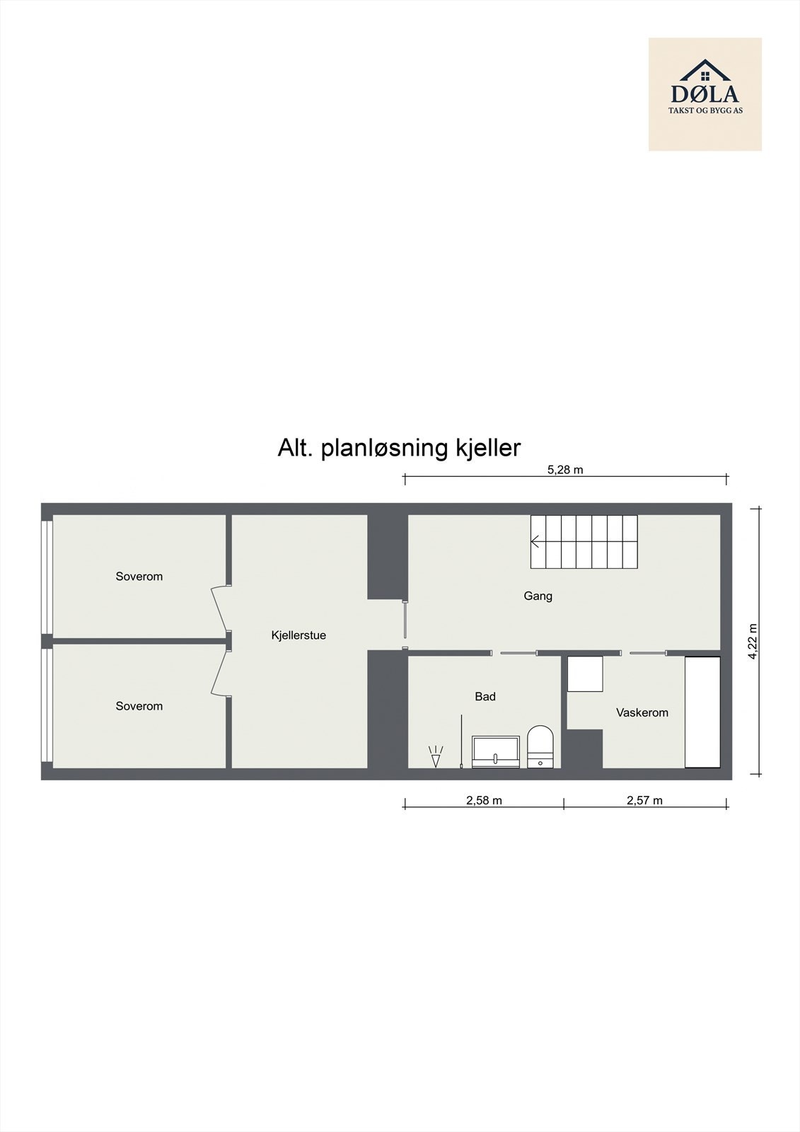 Alternativ planløsning kjeller. Galleribilde
