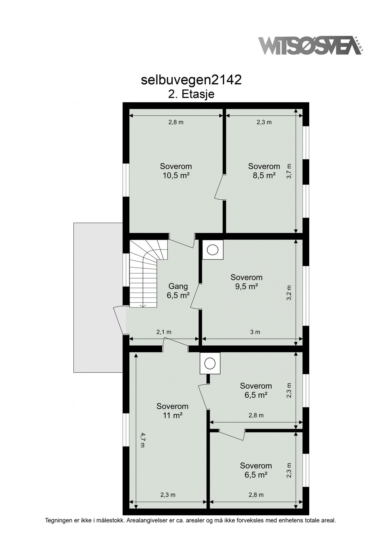 Planskisse 2. etasje - Bolighus Galleribilde