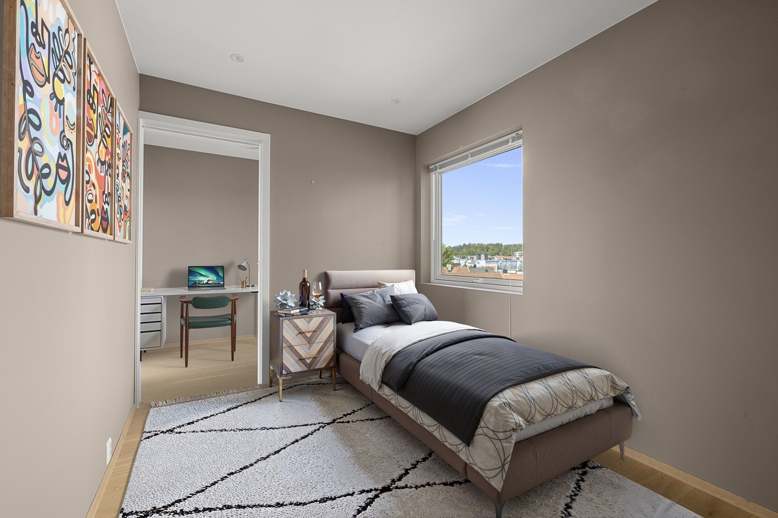 Soverom 2 med kontor innenfor - bildet er digitalt møblert Galleribilde