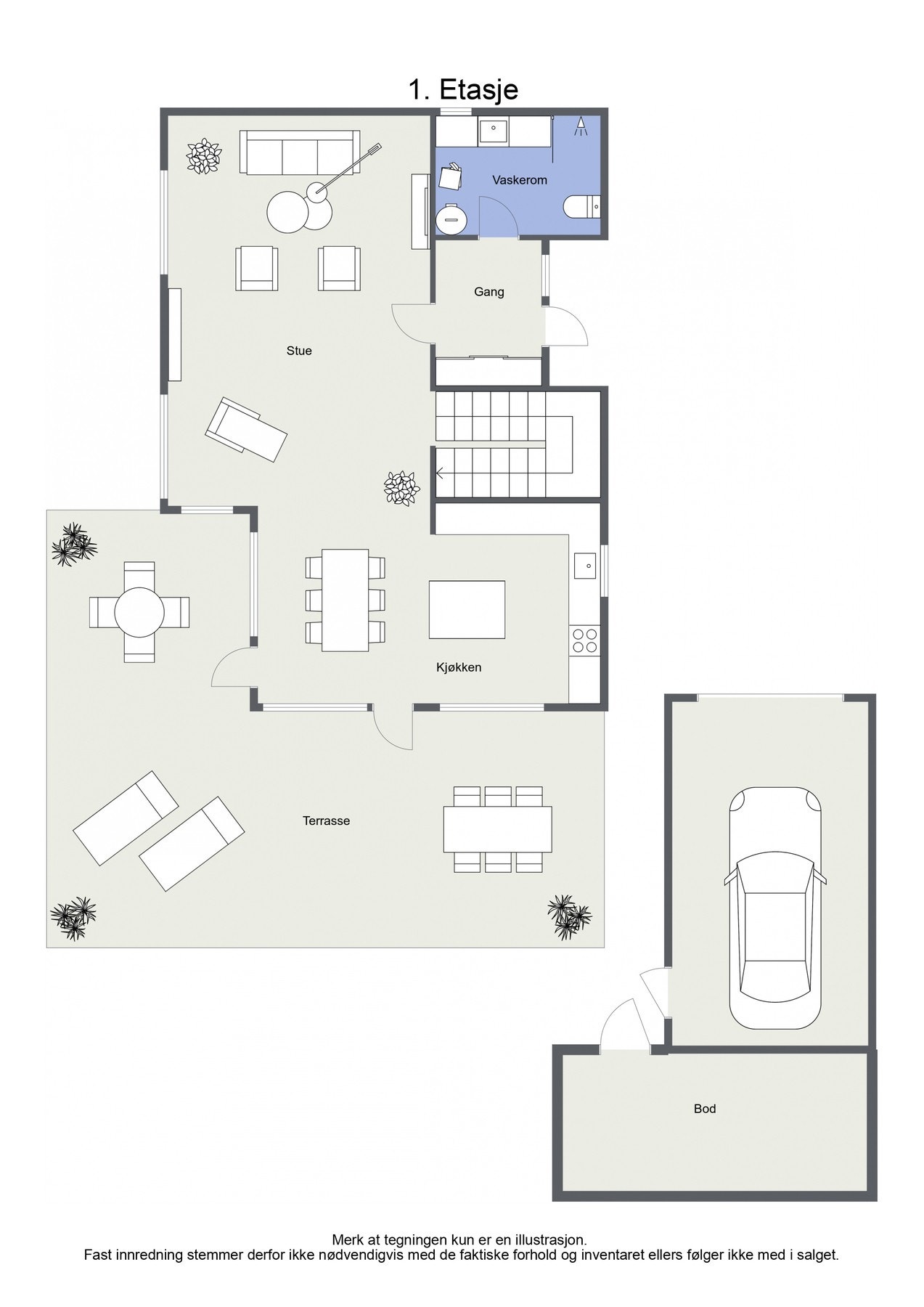Gjør deg kjent med planløsningen for 1.etg Galleribilde