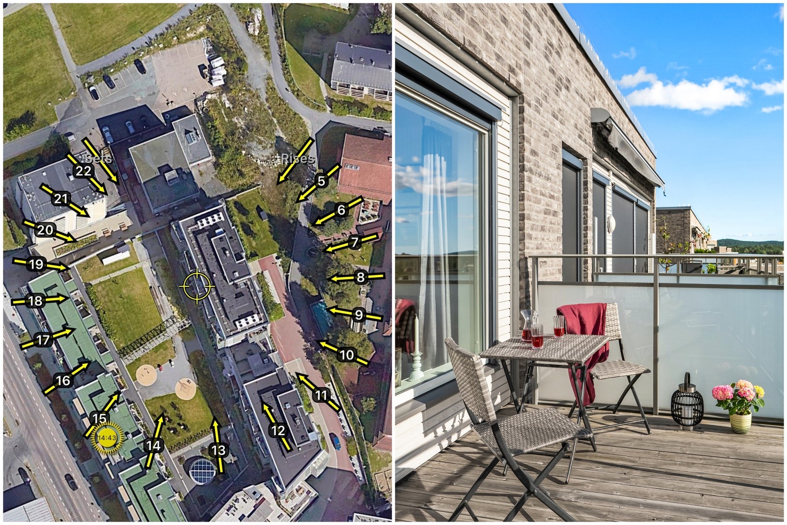 Meget gode solforhold på balkongen. Galleribilde