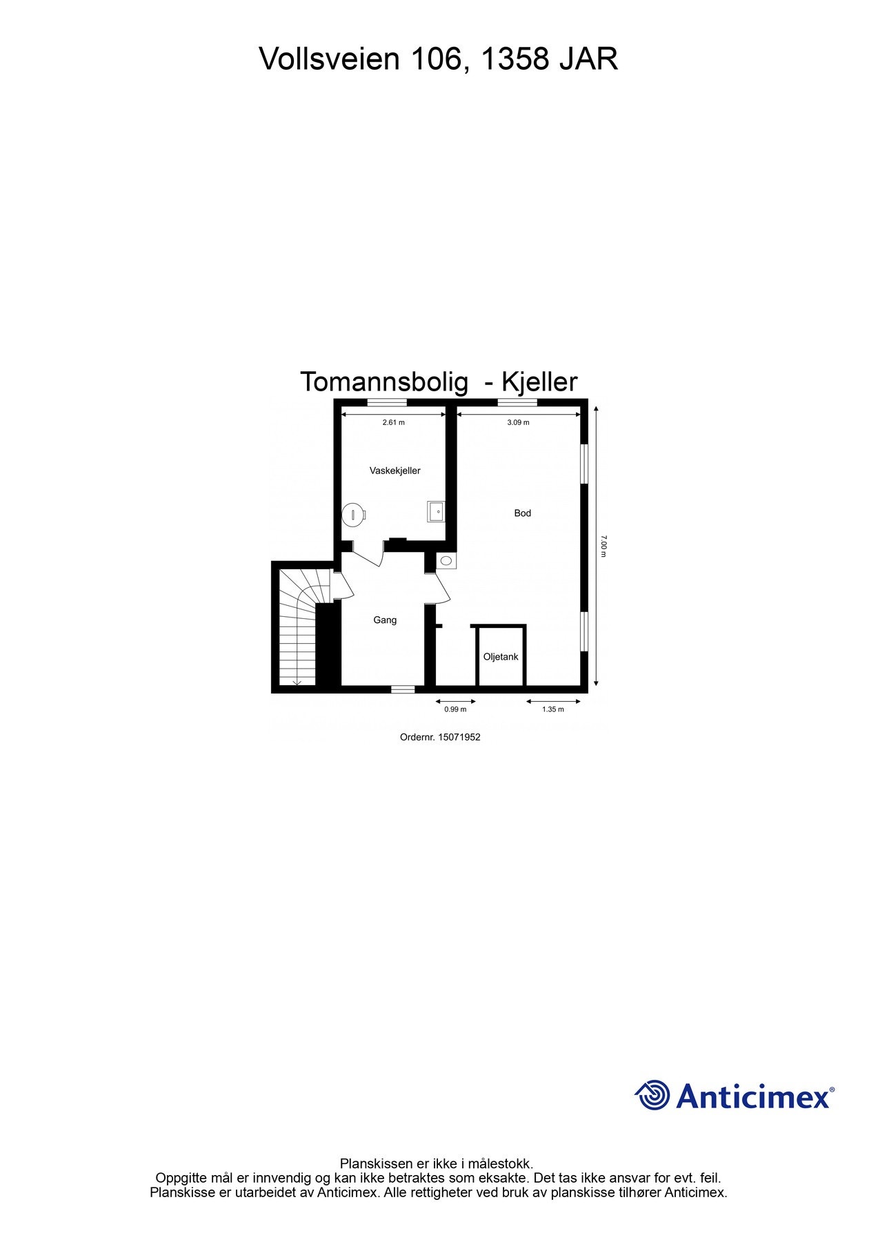 Plantegning underetasje. Galleribilde