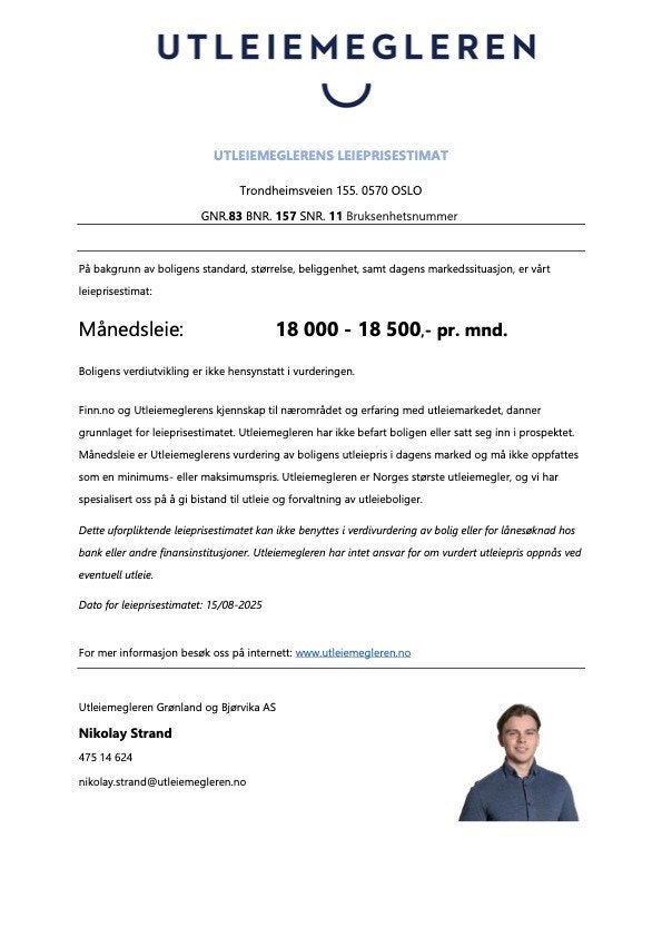 Estimert leieinntekter på ca. 18 000,- Galleribilde