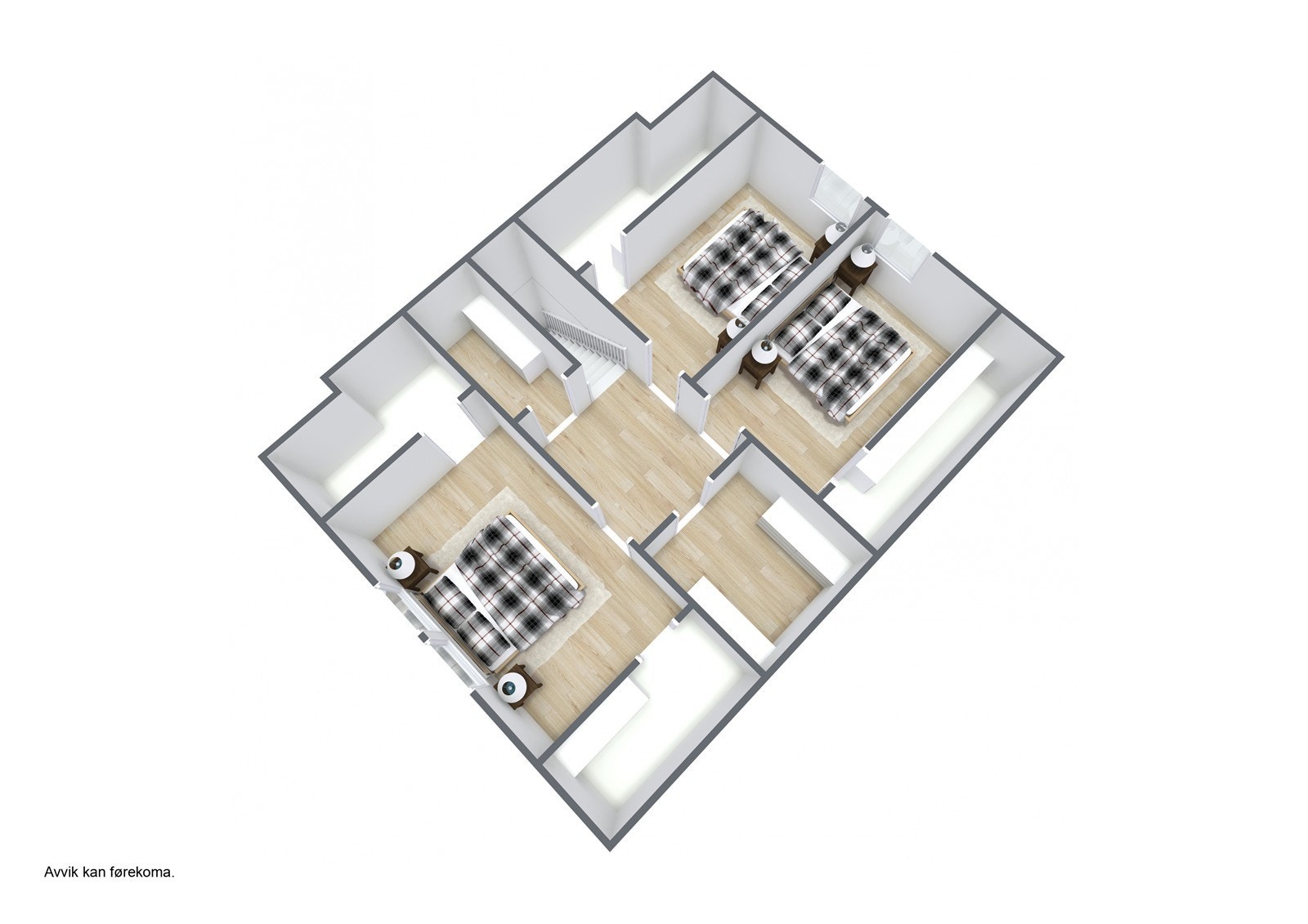 Planteikning 3D - 2. etasje. Galleribilde