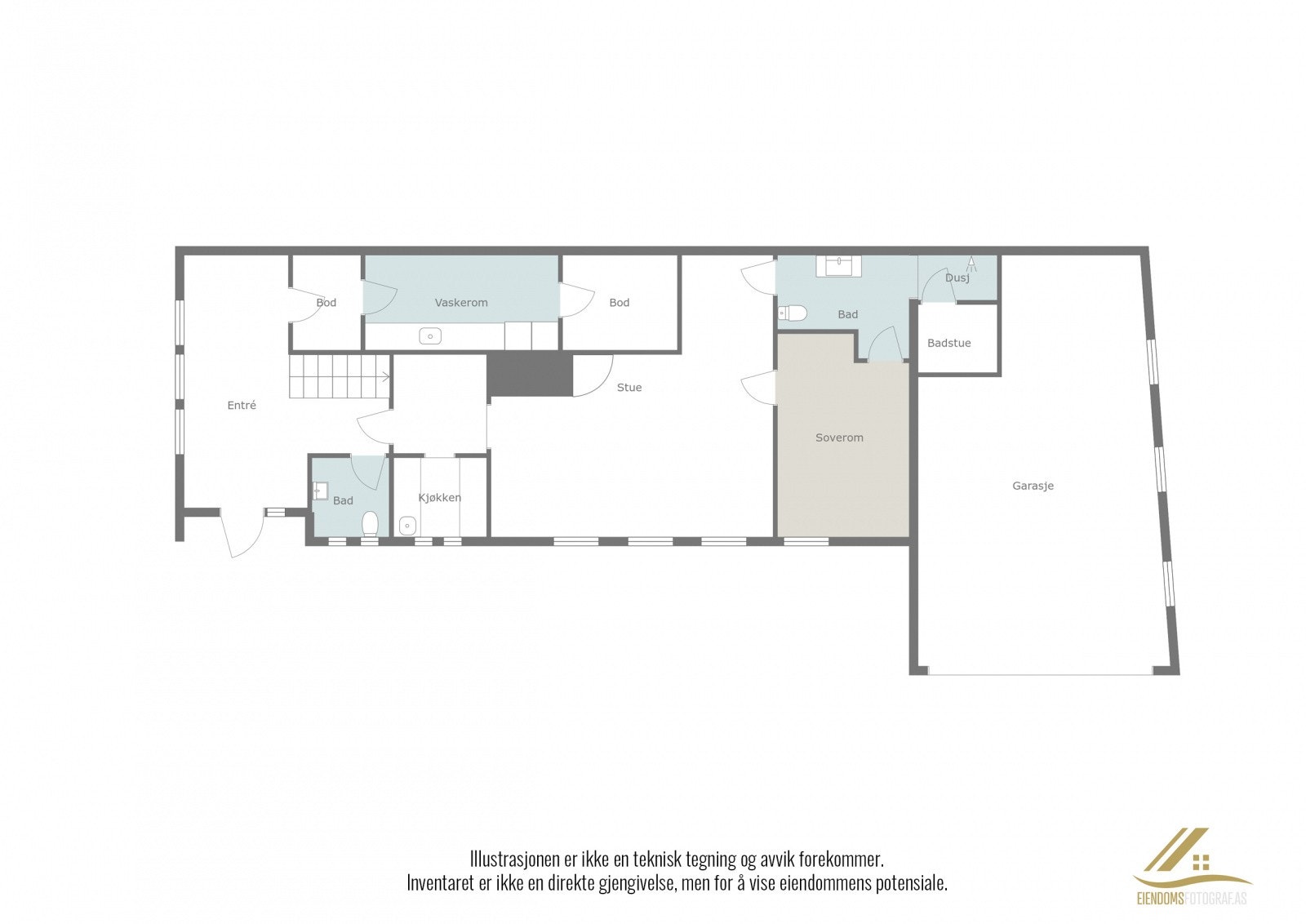 Planløsning underetasje. Galleribilde