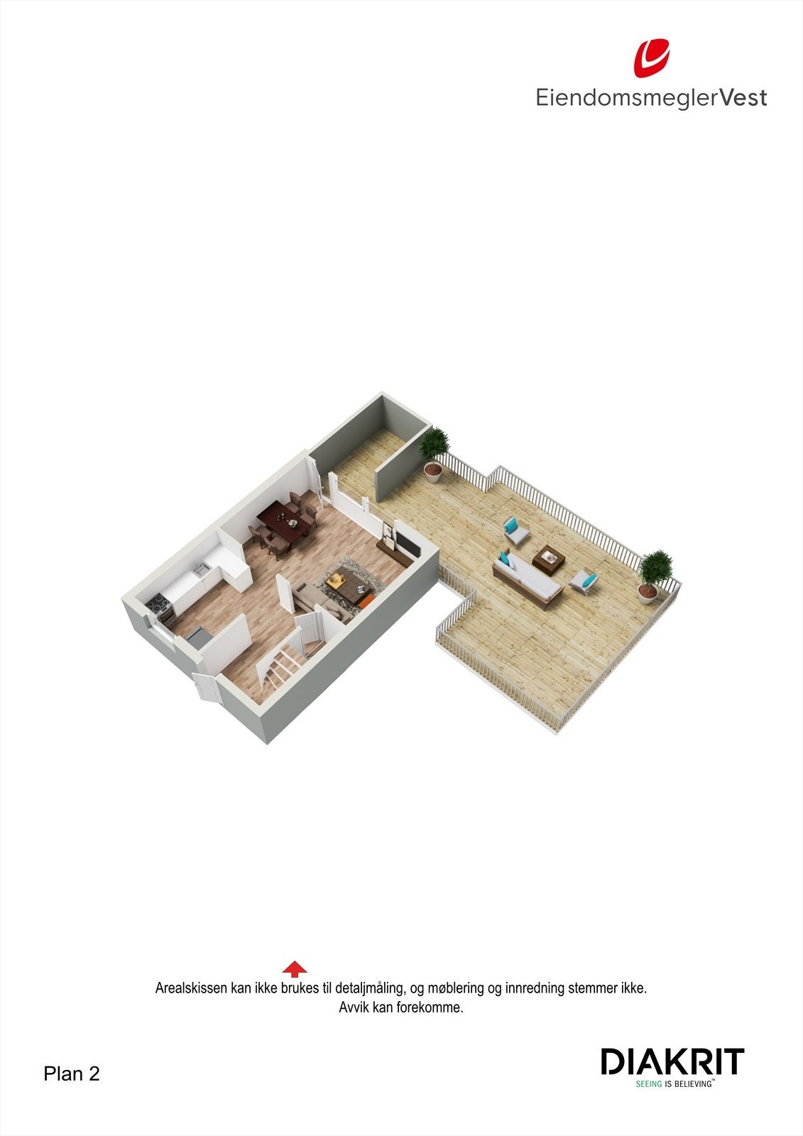 3D - Plantegning 1.etg. Galleribilde