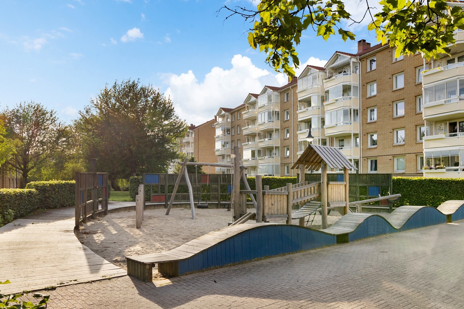 Det er to store lekeplasser som nylig er oppgradert. Galleribilde