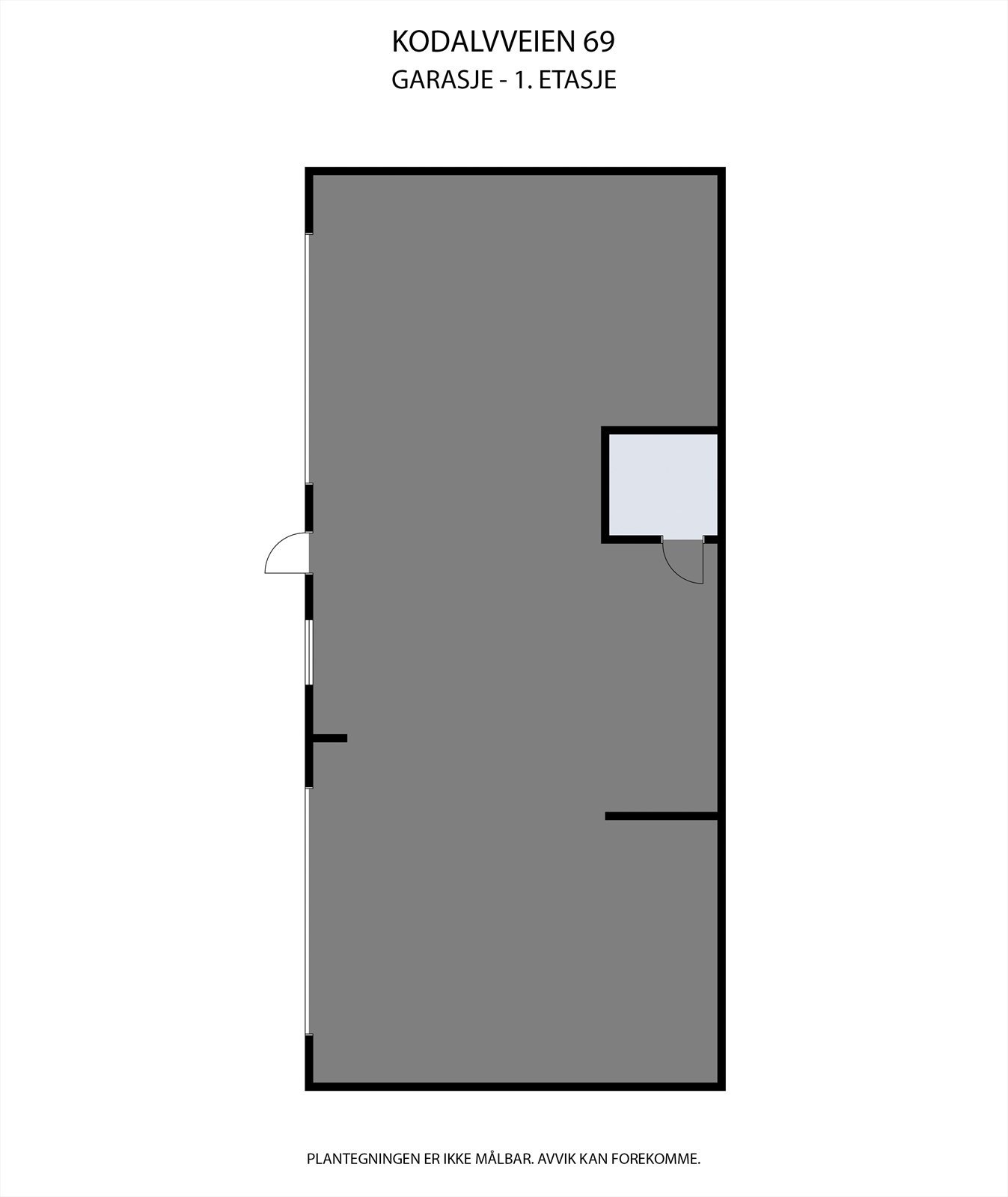 Skissetegning - garasje og teknisk plan Galleribilde